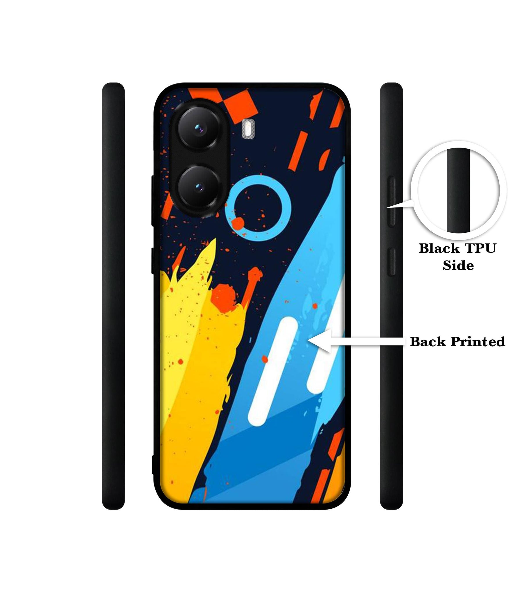 Abstract Stripes Geometric Figures Designer 2D Printed Back Case Cover for Poco X7 Pro 5G