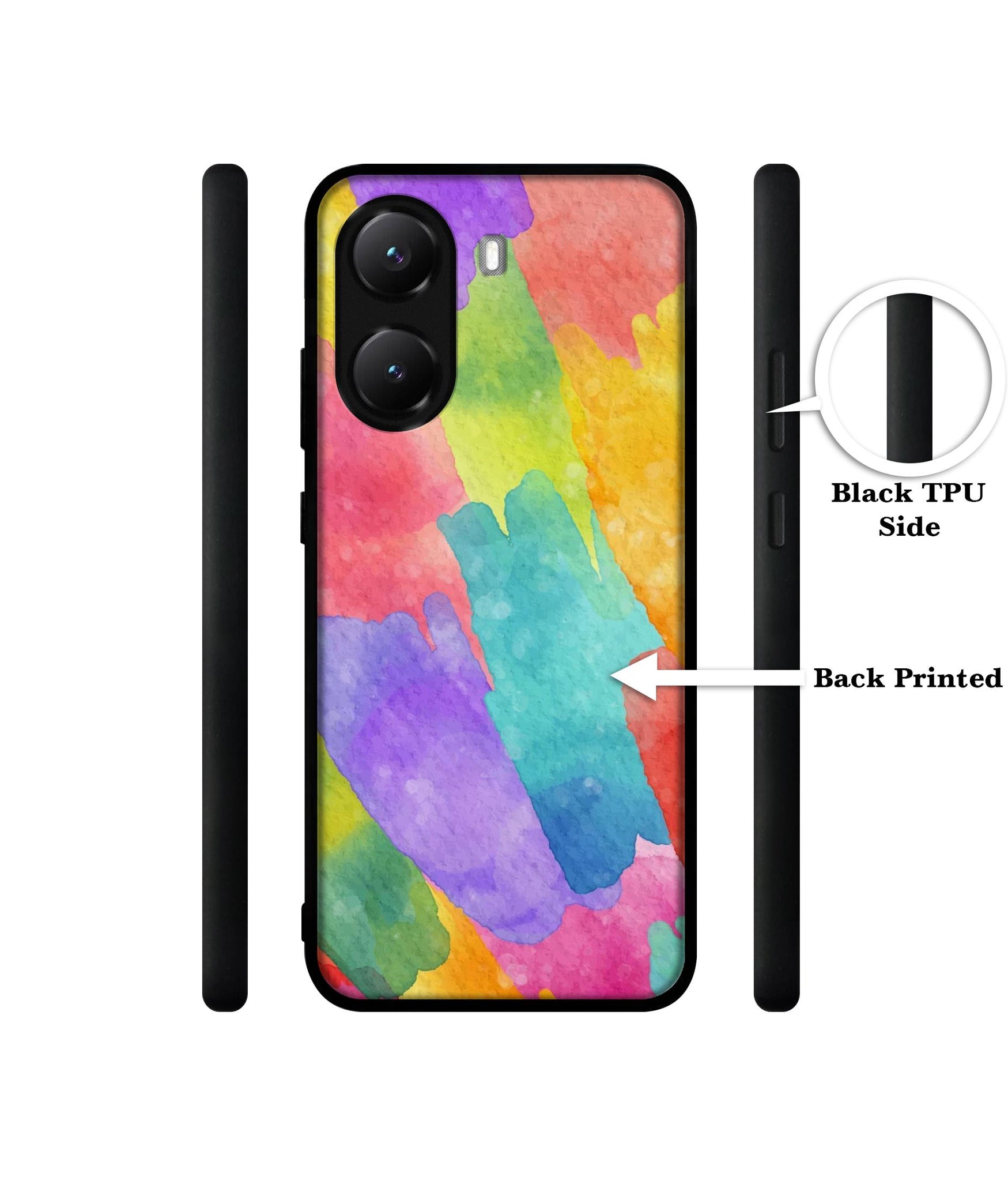 Water Paint Colorful Abstract Designer 2D Printed Back Case Cover for Poco X7 Pro 5G