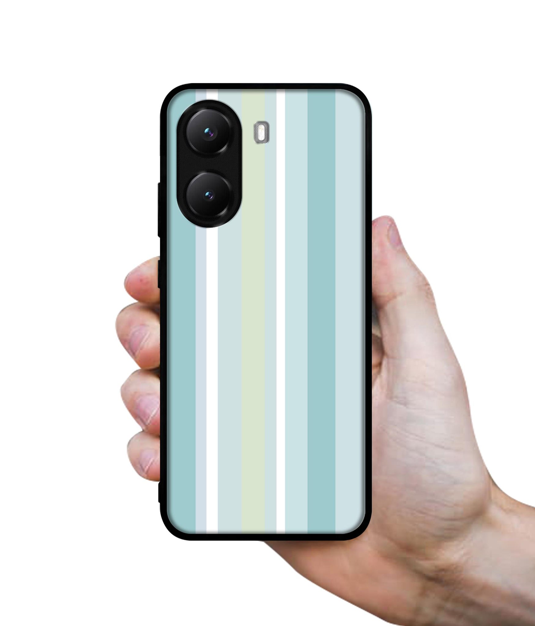 Light Green Stripes Designer 2D Printed Back Case Cover for Poco X7 Pro 5G
