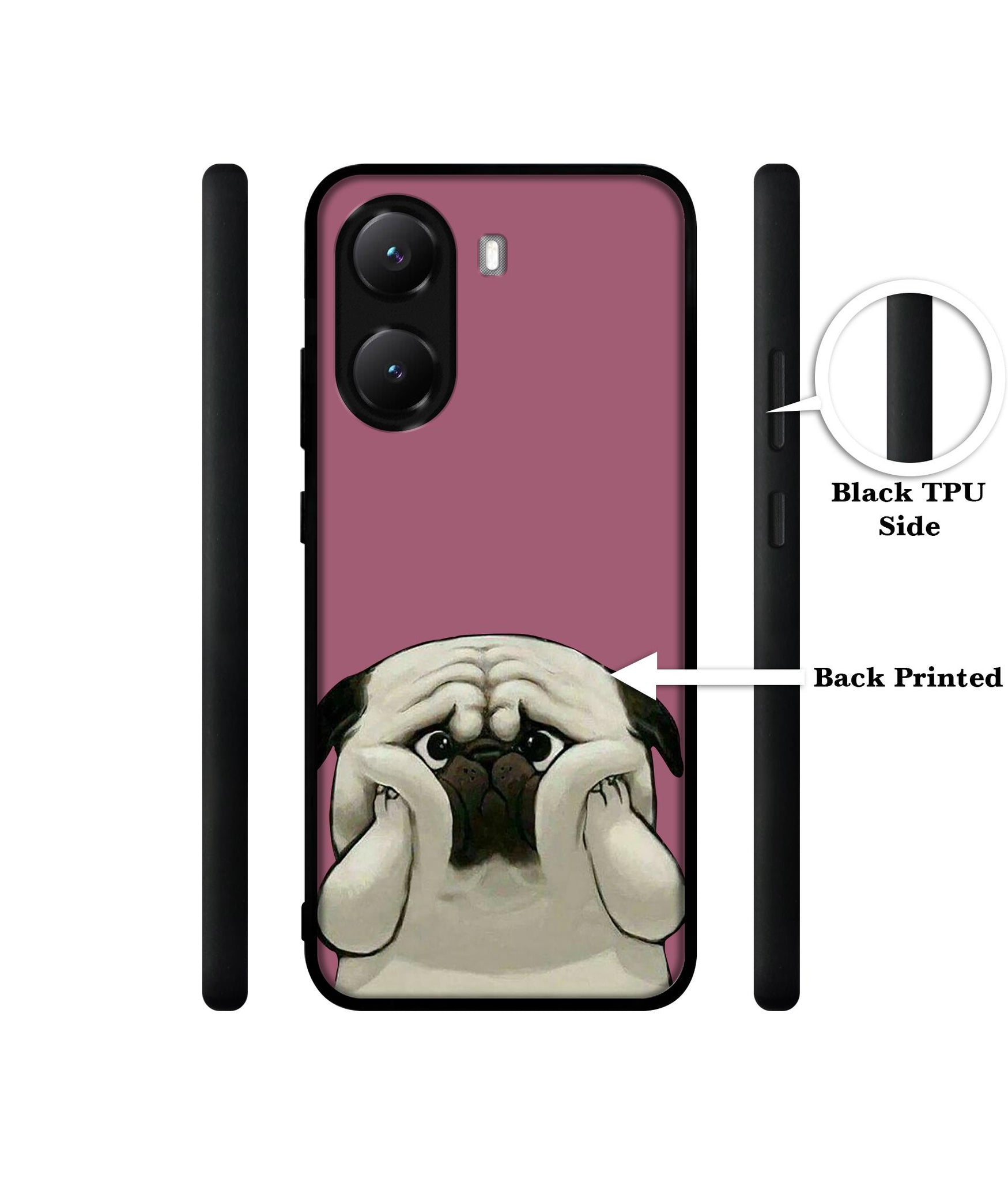 Cute Pug Holding Big Cheeks Designer 2D Printed Back Case Cover for Poco X7 Pro 5G