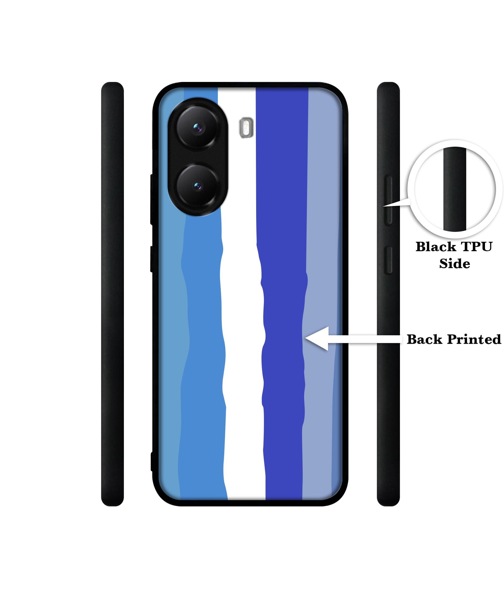 Blue Stripes Rainbow Designer 2D Printed Back Case Cover for Poco X7 Pro 5G