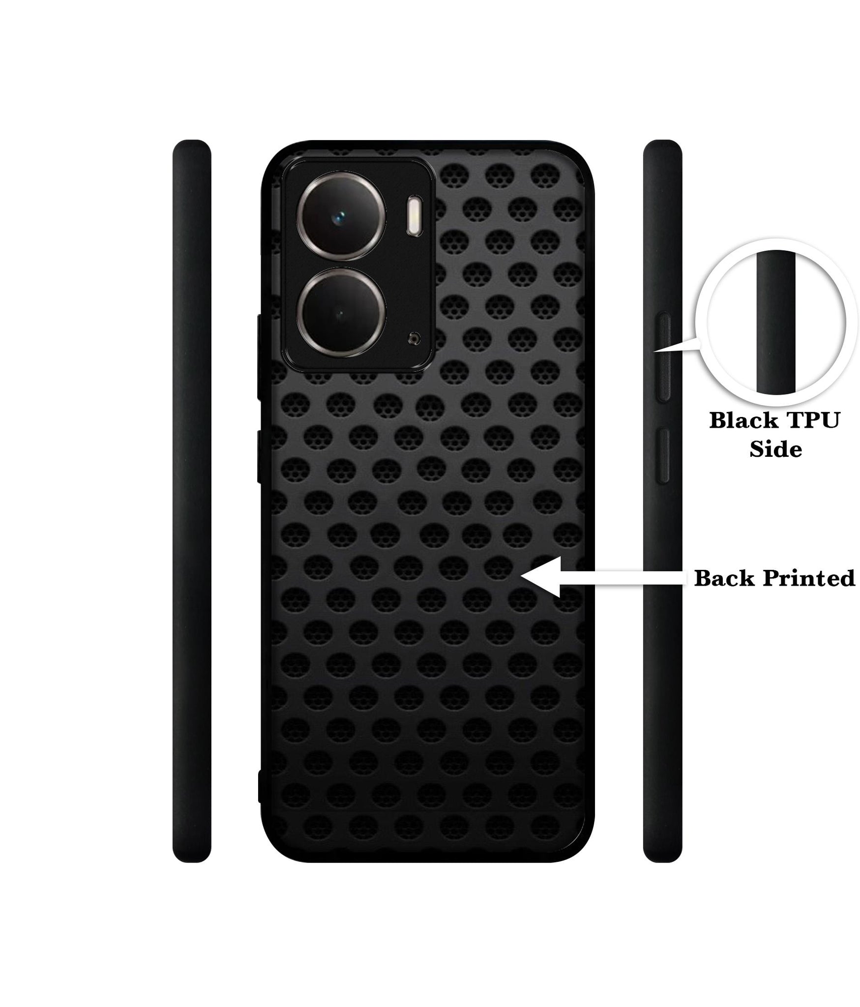 Black Circle Designer 2D Printed Back Case Cover for Realme P3 5G / Realme Neo7x 5G