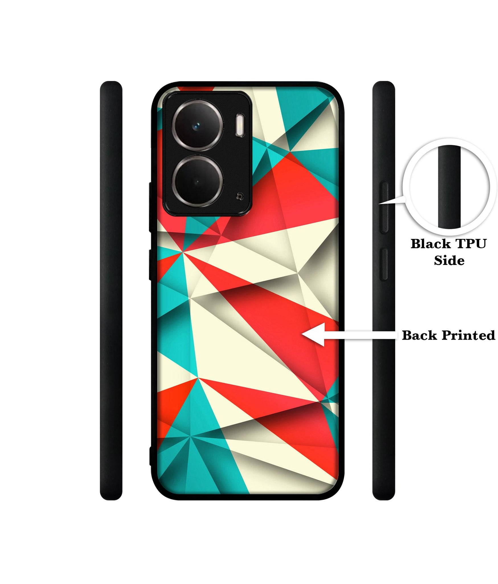 Red Blue White Pattern Designer 2D Printed Back Case Cover for Realme P3 5G / Realme Neo7x 5G