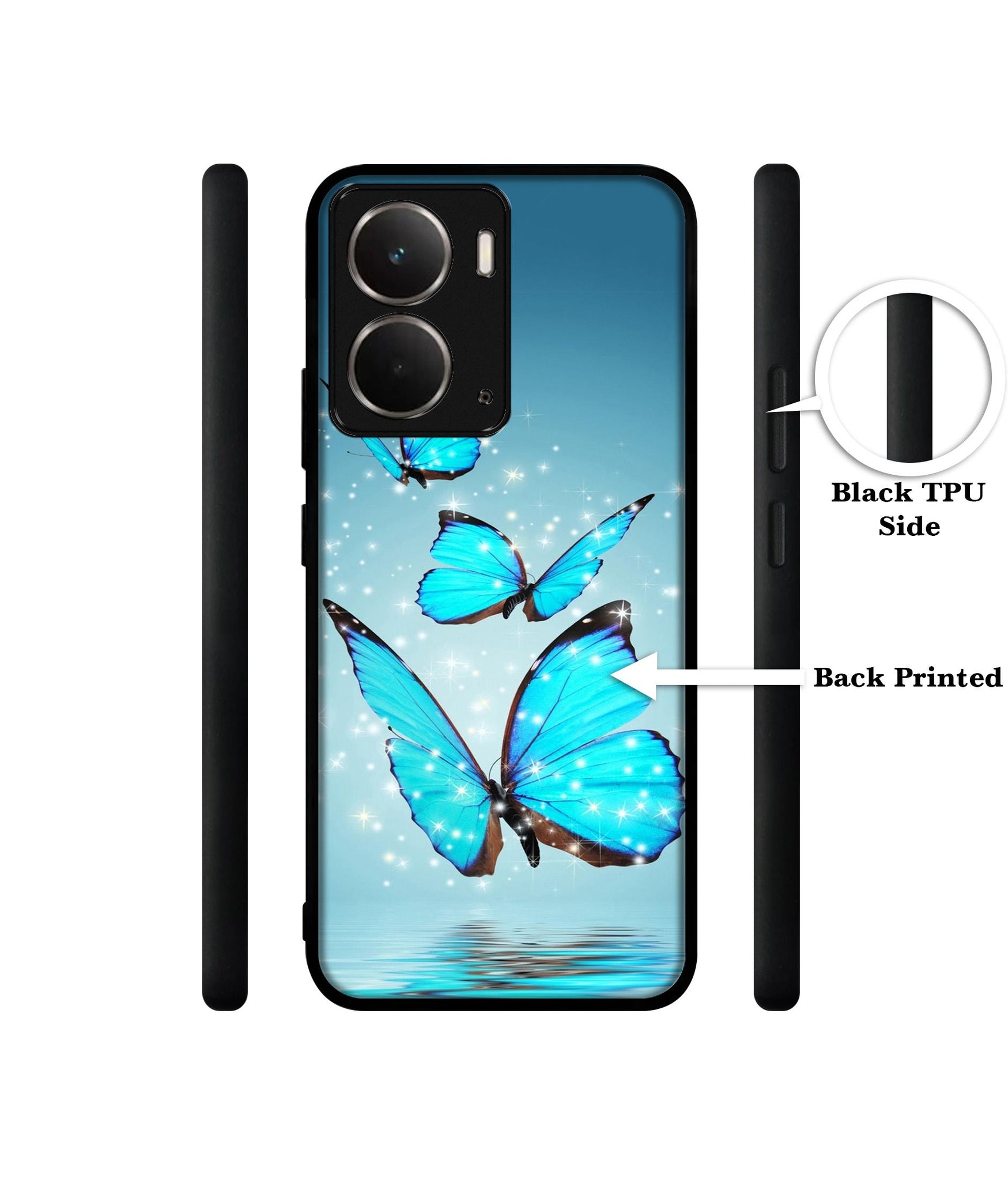 Flying Butterflies Designer 2D Printed Back Case Cover for Realme P3 5G / Realme Neo7x 5G