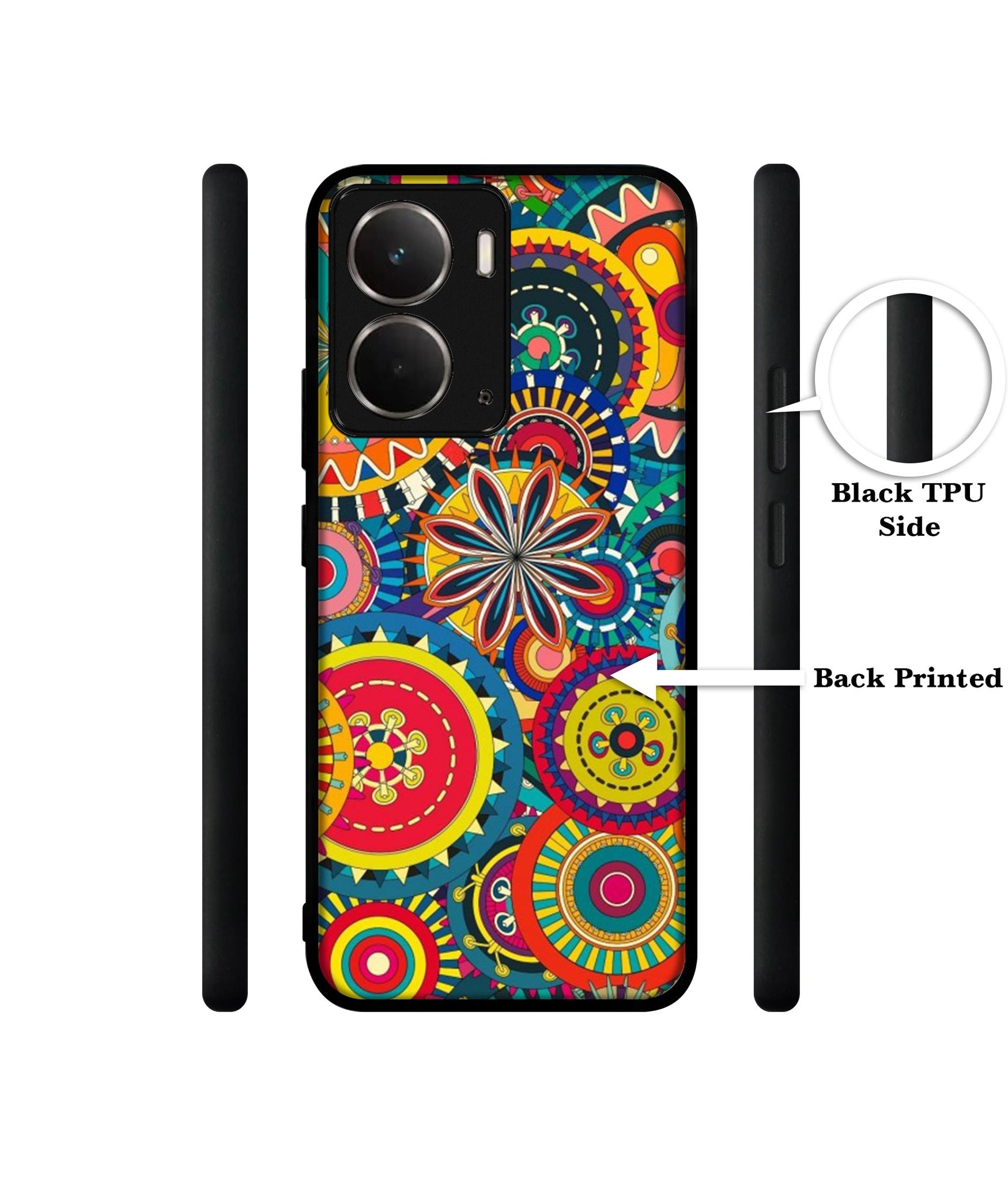 Ring Pattern Print Designer 2D Printed Back Case Cover for Realme P3 5G / Realme Neo7x 5G