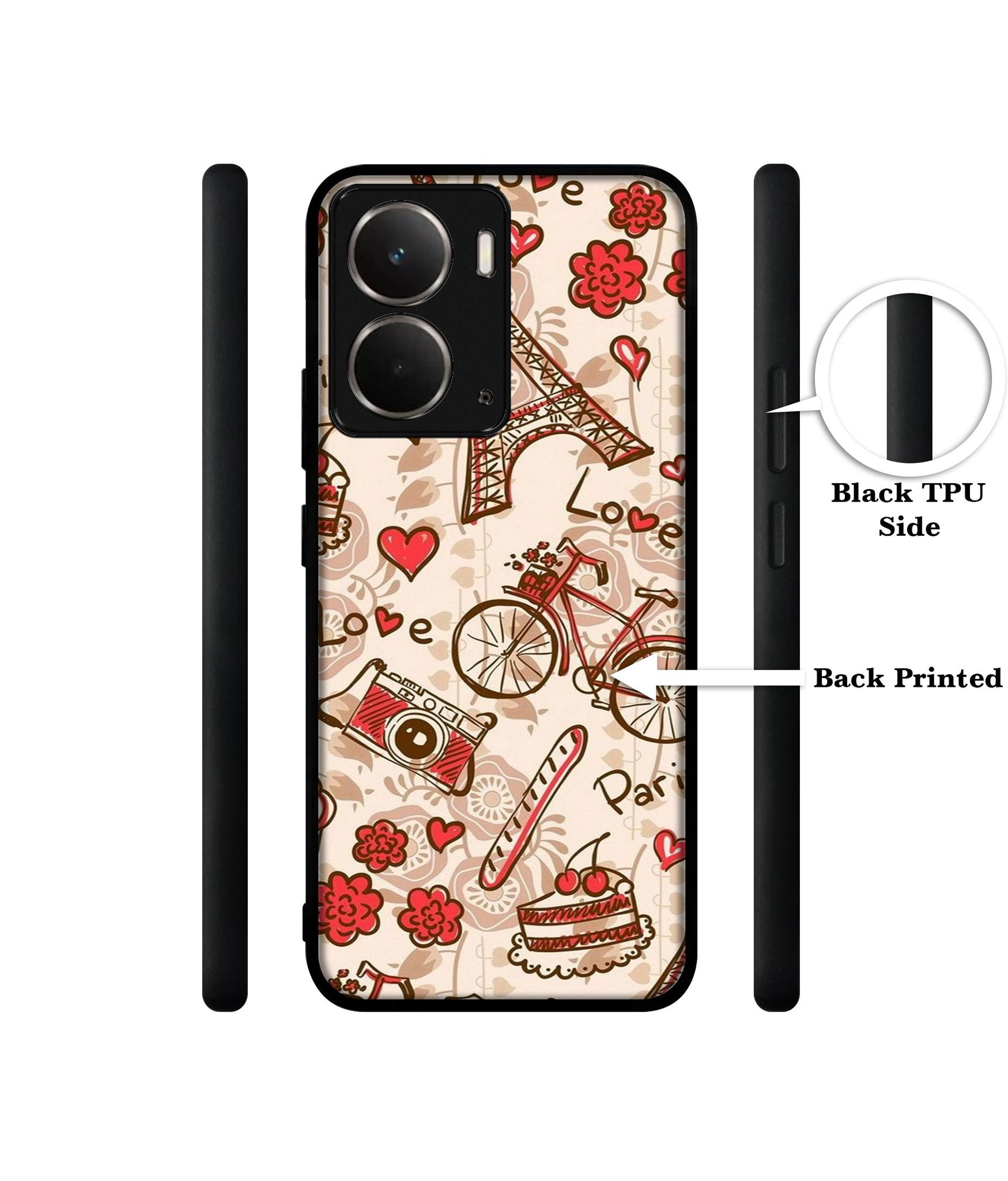 Vintage Paris Designer 2D Printed Back Case Cover for Realme P3 5G / Realme Neo7x 5G