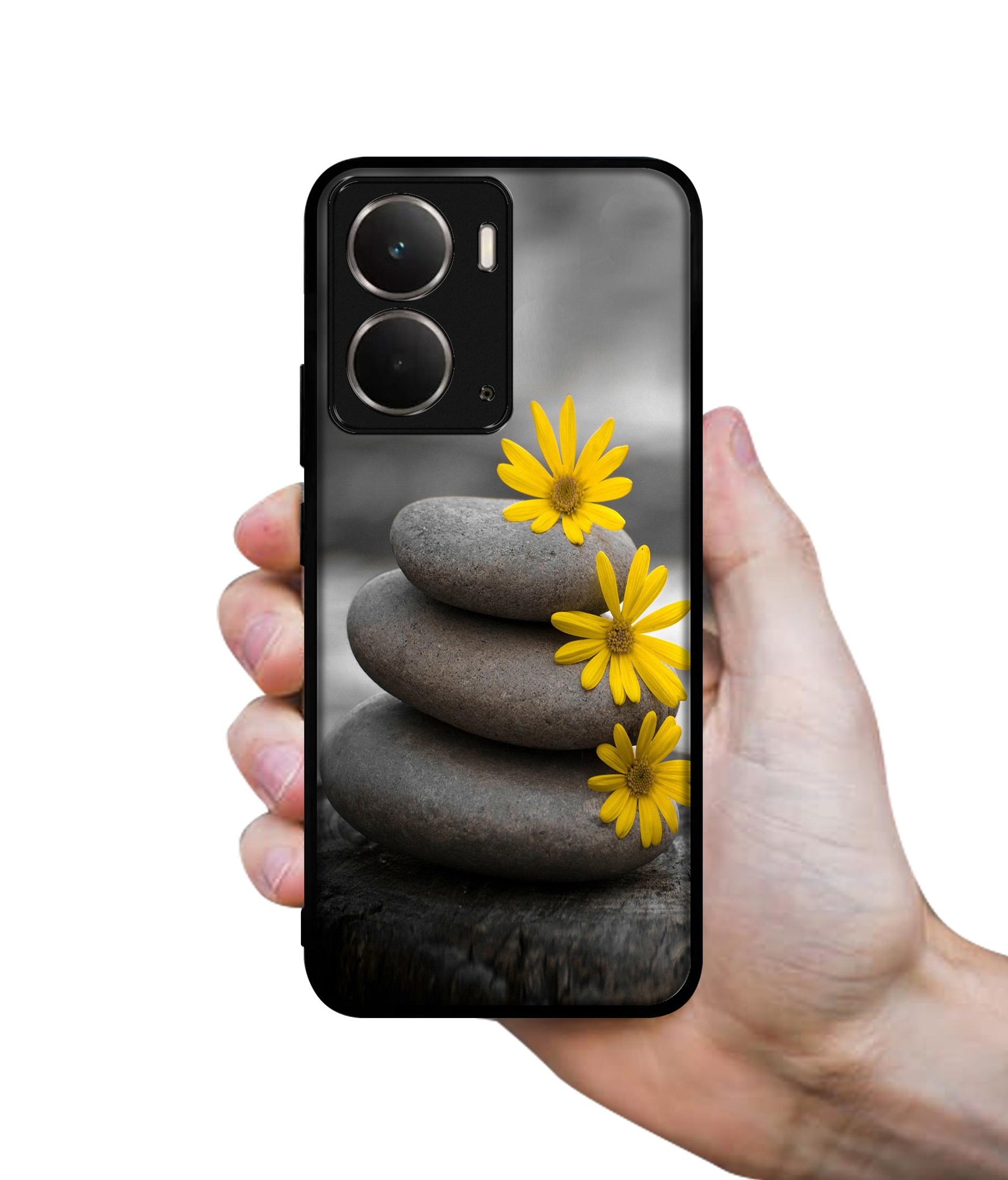 Stones And Flower Designer 2D Printed Back Case Cover for Realme P3 5G / Realme Neo7x 5G