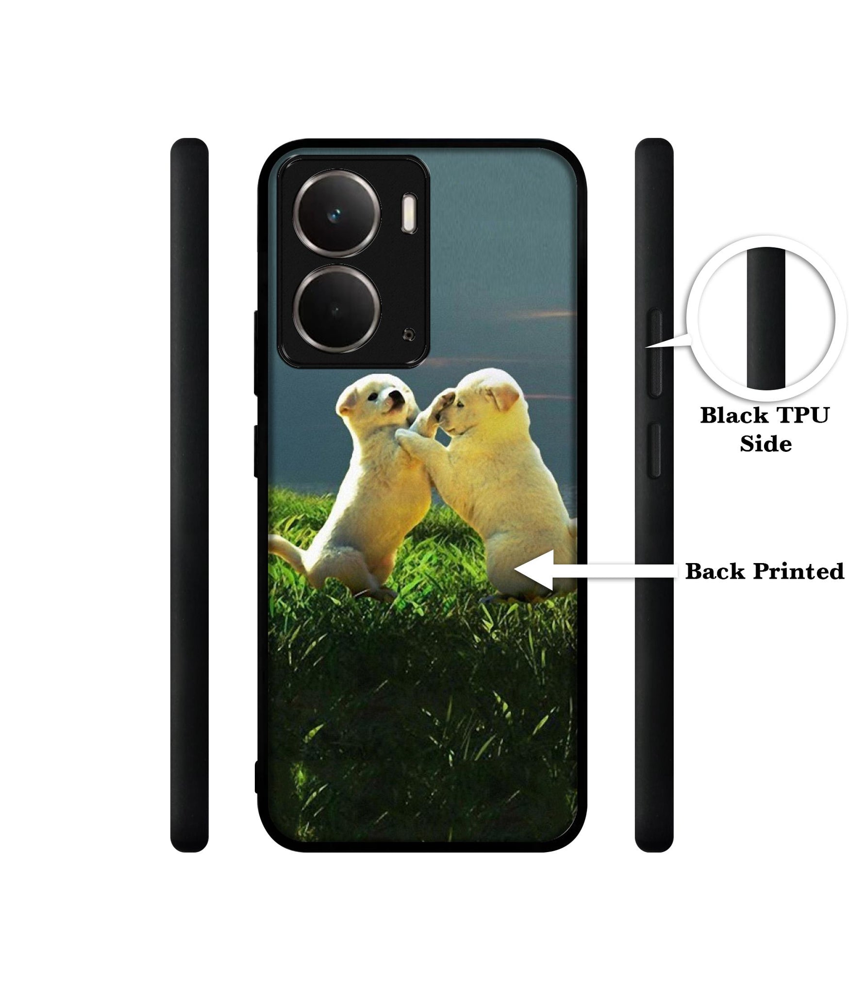 Puppy Couple Sunset Designer 2D Printed Back Case Cover for Realme P3 5G / Realme Neo7x 5G