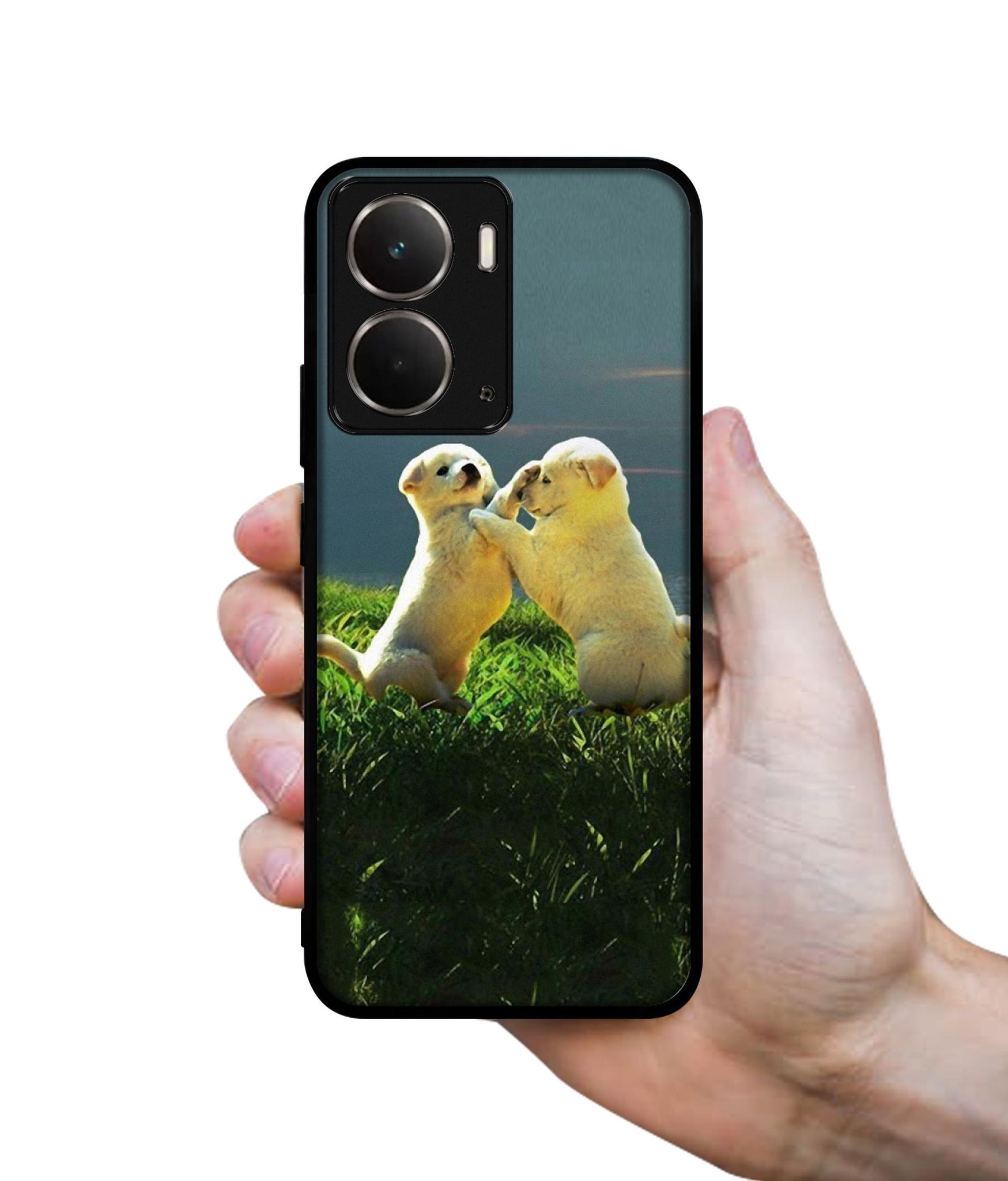 Puppy Couple Sunset Designer 2D Printed Back Case Cover for Realme P3 5G / Realme Neo7x 5G