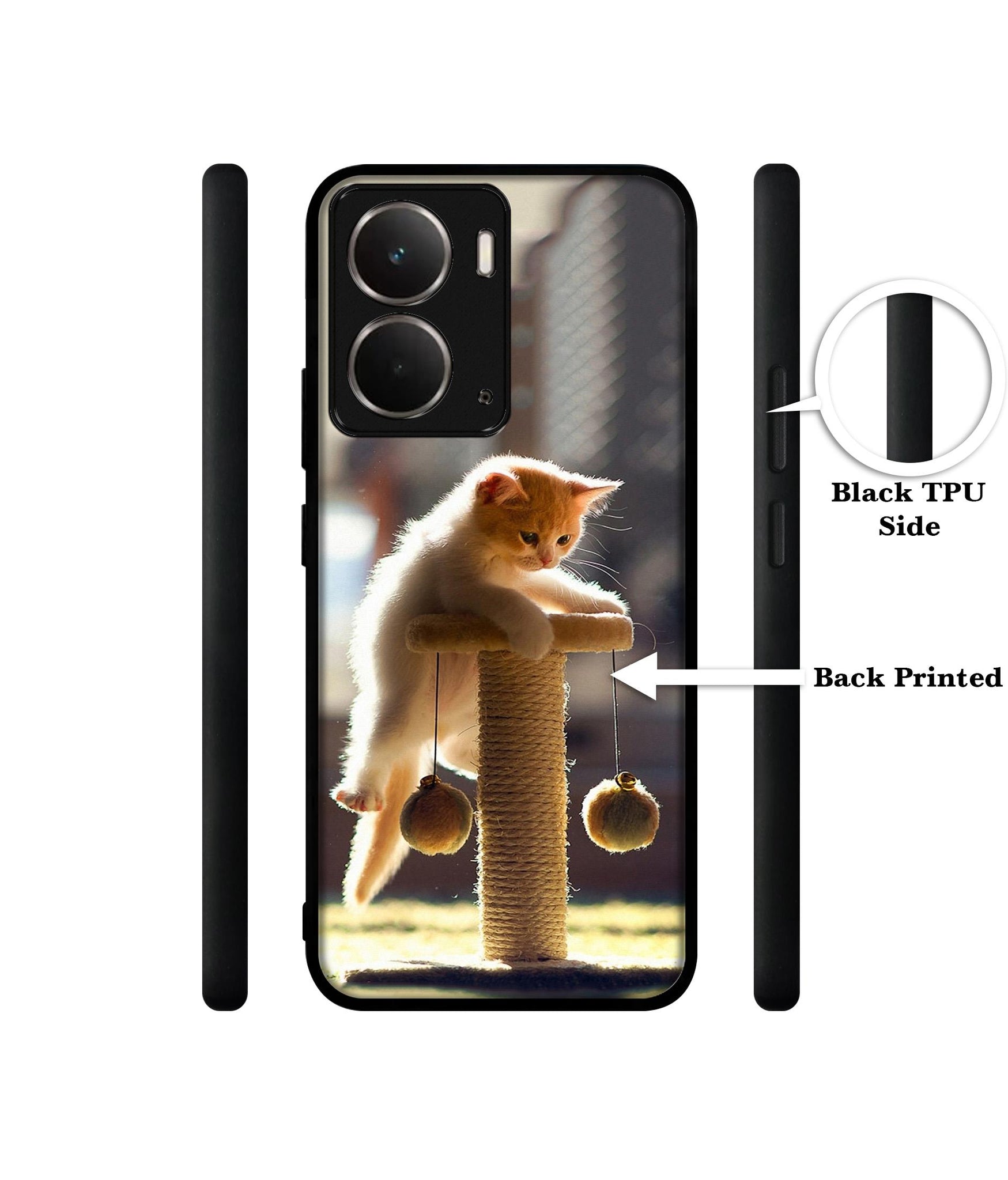 Cat Climbing Designer 2D Printed Back Case Cover for Realme P3 5G / Realme Neo7x 5G