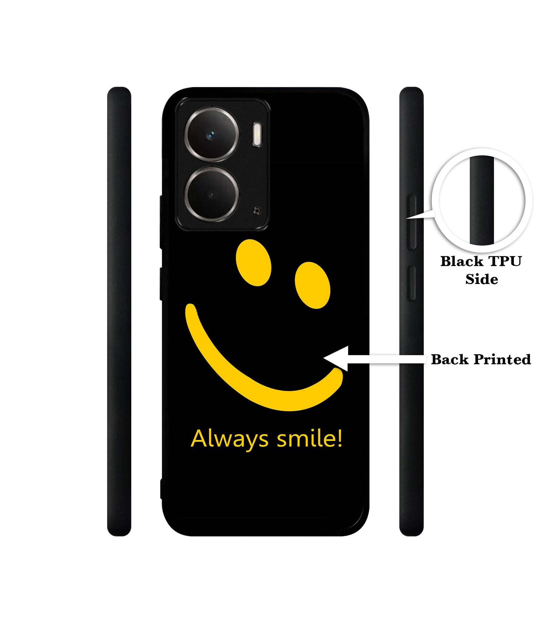 Always Smile Quote Designer 2D Printed Back Case Cover for Realme P3 5G / Realme Neo7x 5G