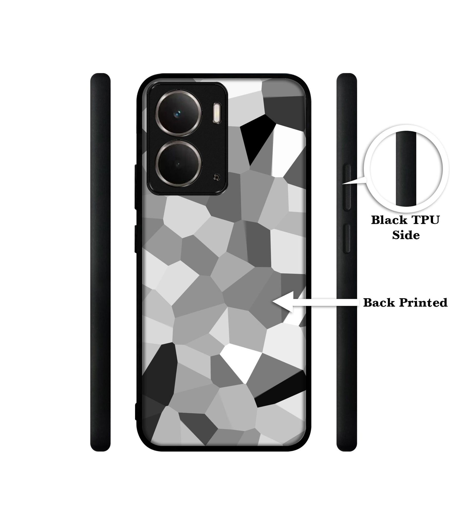 Black & White Mathematical Shape Designer 2D Printed Back Case Cover for Realme P3 5G / Realme Neo7x 5G