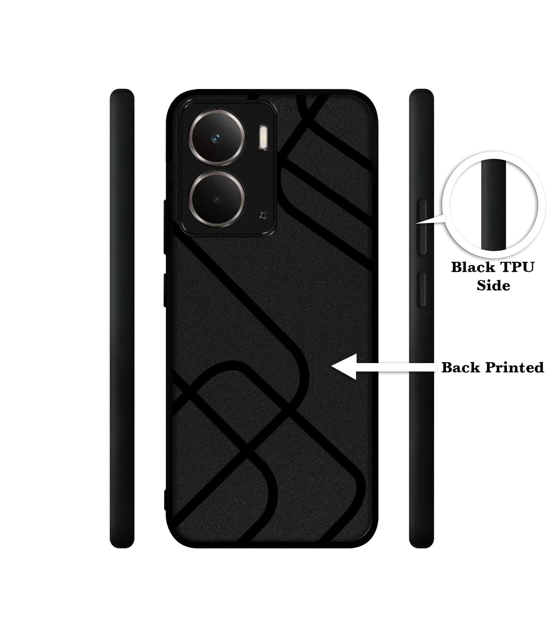 Zig-Zag Black Line Designer 2D Printed Back Case Cover for Realme P3 5G / Realme Neo7x 5G