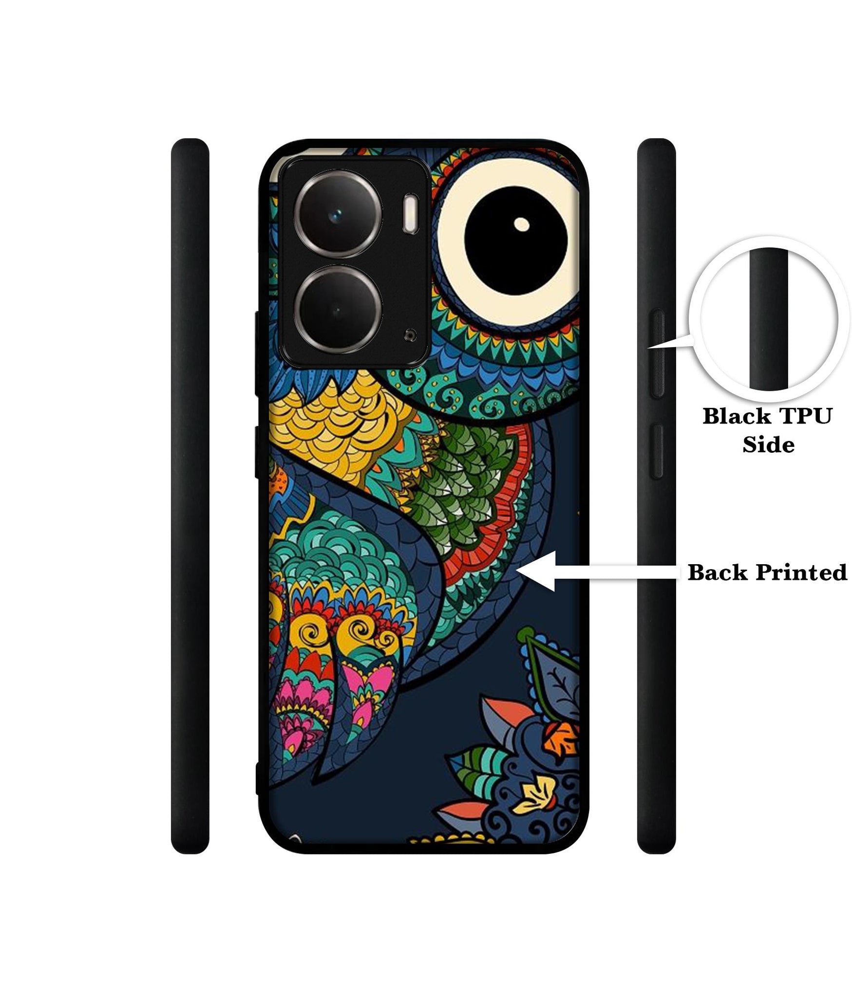 Owl Illustration Designer 2D Printed Back Case Cover for Realme P3 5G / Realme Neo7x 5G