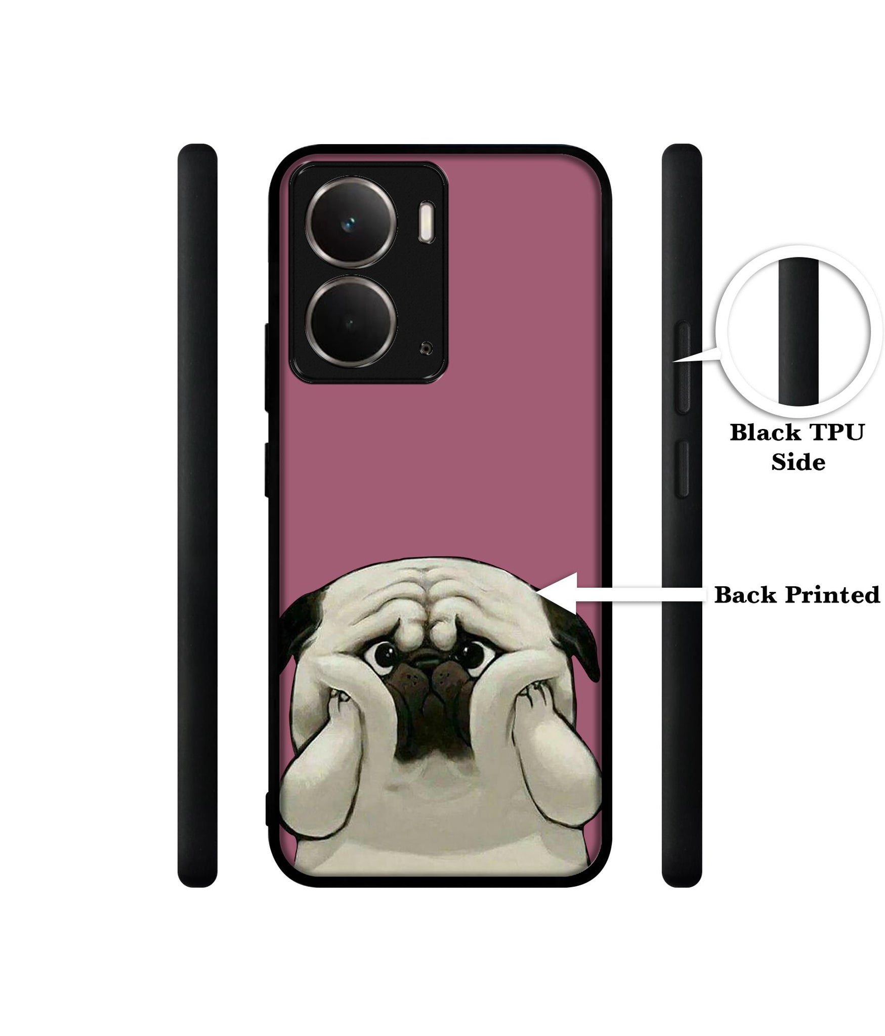 Cute Pug Holding Big Cheeks Designer 2D Printed Back Case Cover for Realme P3 5G / Realme Neo7x 5G