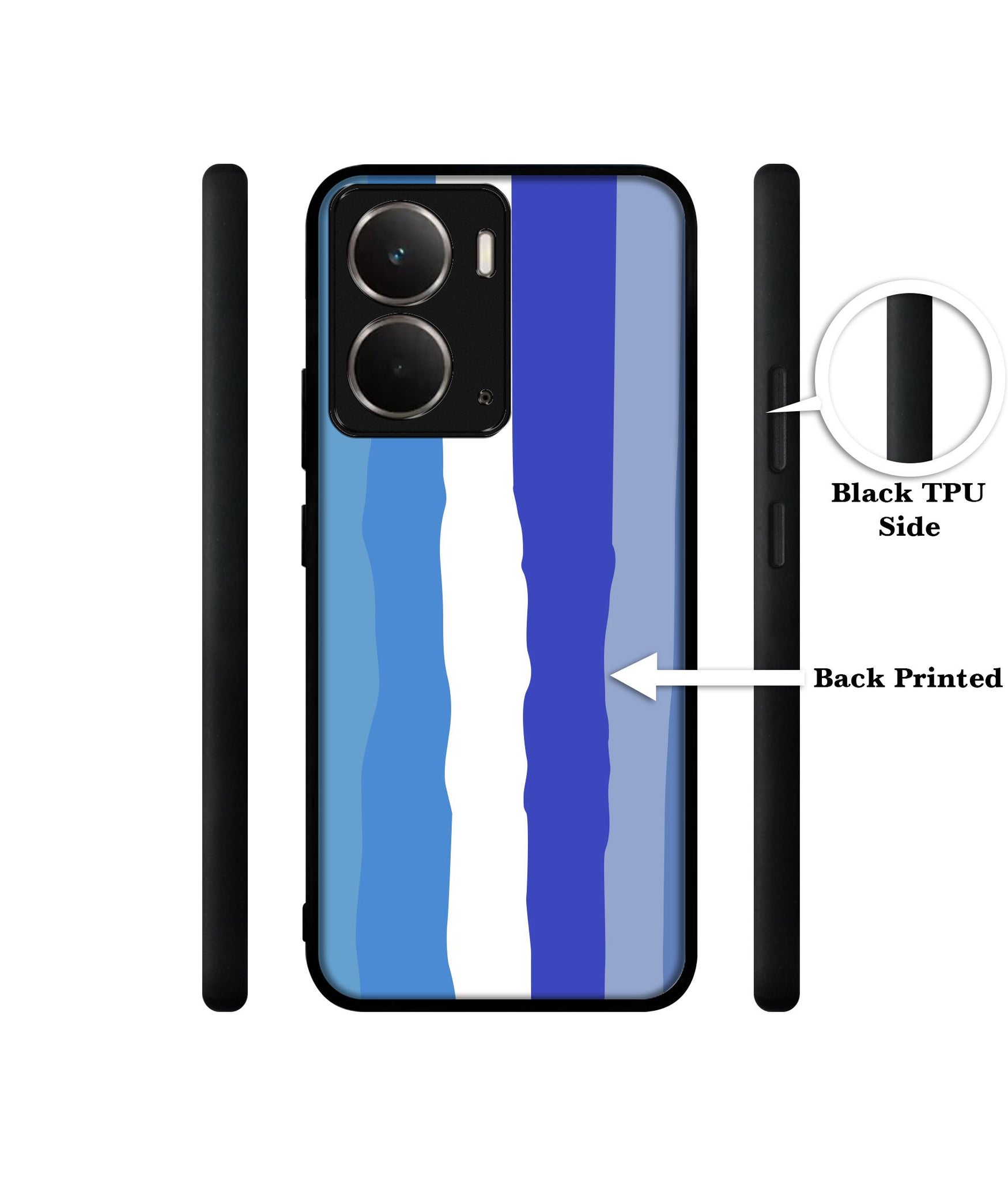 Blue Stripes Rainbow Designer 2D Printed Back Case Cover for Realme P3 5G / Realme Neo7x 5G
