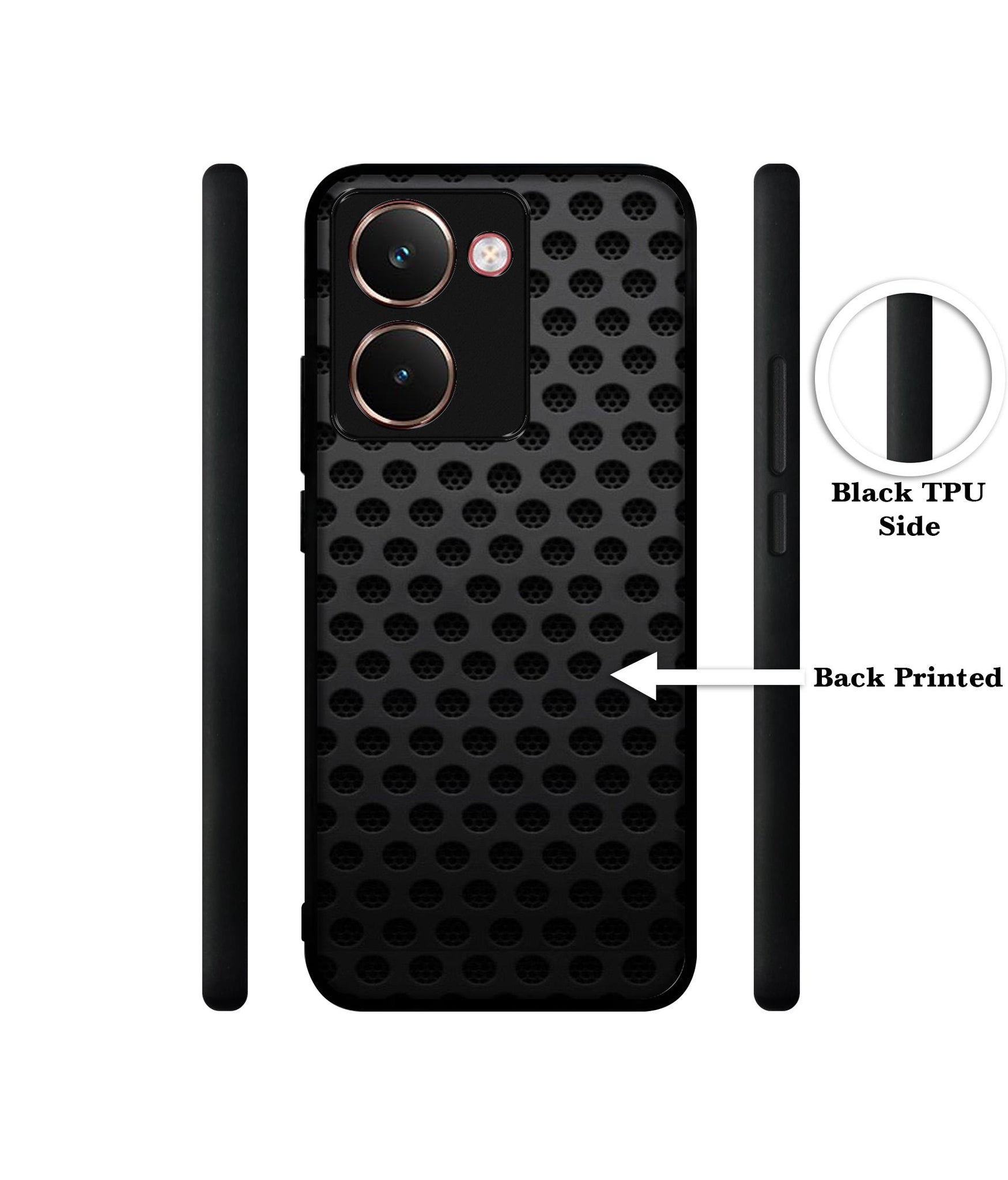 Black Circle Designer 2D Printed Back Case Cover for Realme P3 Ultra 5G