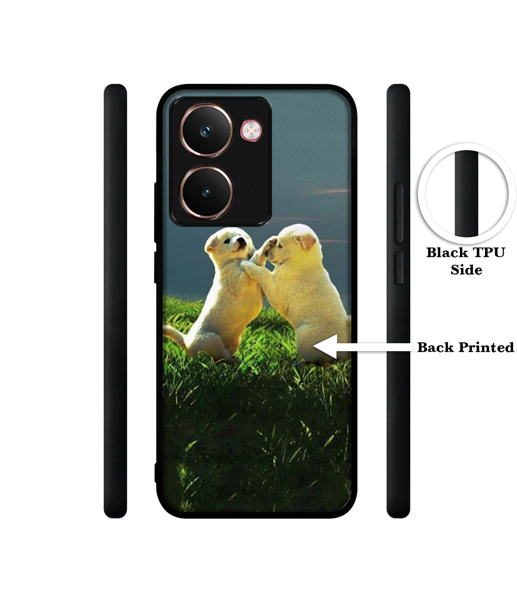 Puppy Couple Sunset Designer 2D Printed Back Case Cover for Realme P3 Ultra 5G