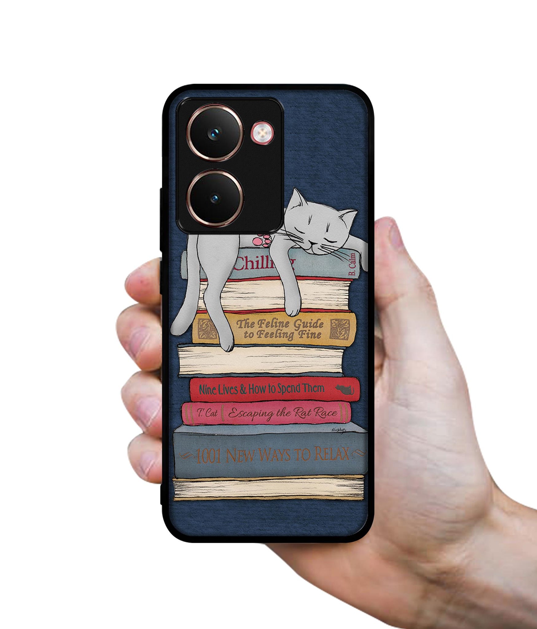 Cat Sleeping On The Books Designer 2D Printed Back Case Cover for Realme P3 Ultra 5G
