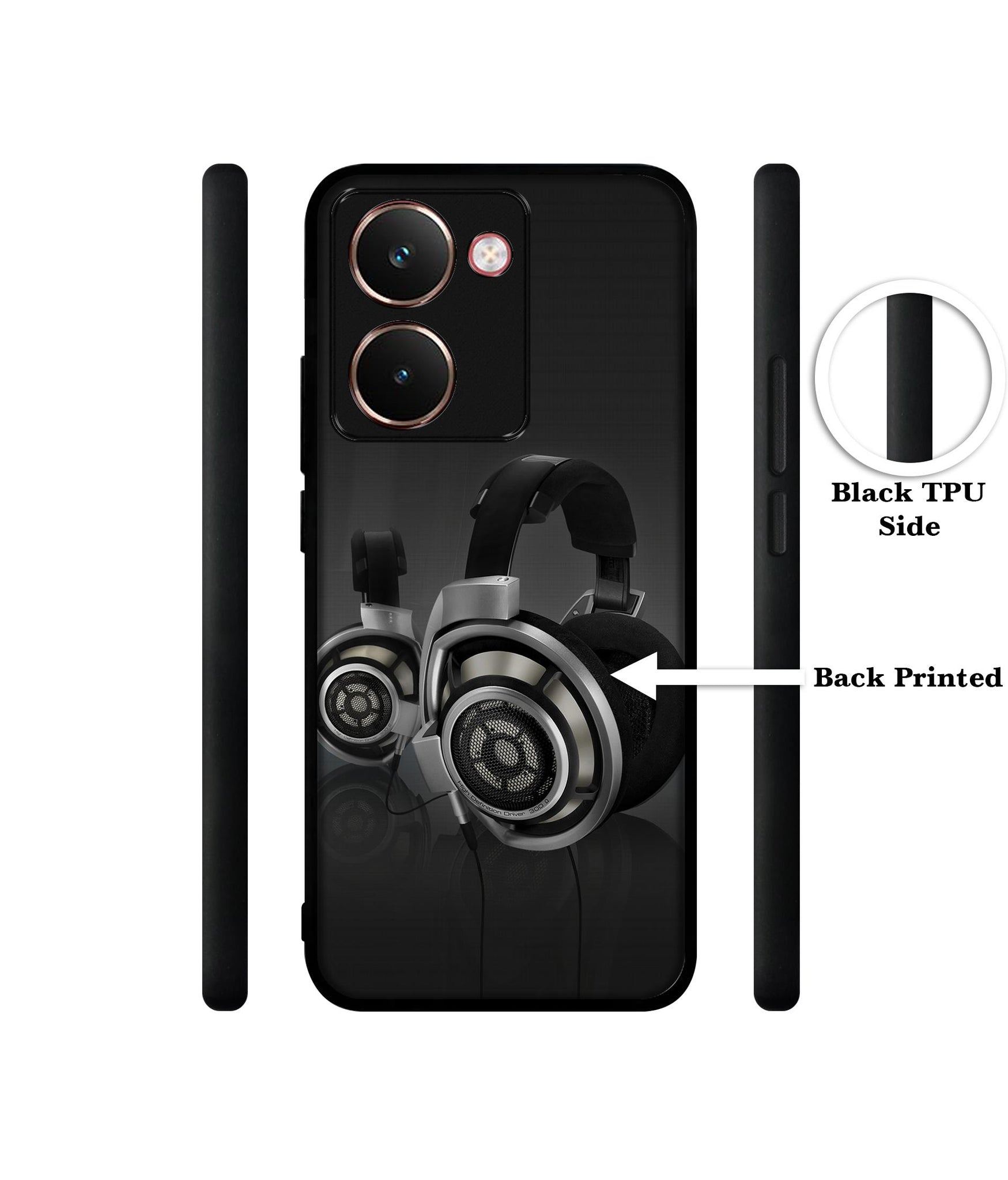 Head Phone Designer 2D Printed Back Case Cover for Realme P3 Ultra 5G