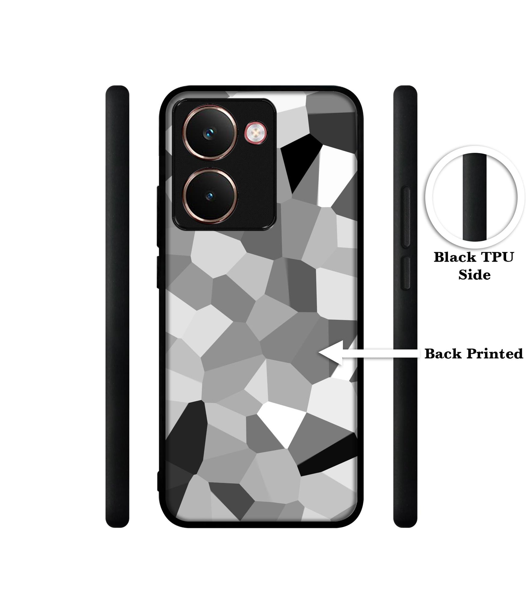 Black & White Mathematical Shape Designer 2D Printed Back Case Cover for Realme P3 Ultra 5G
