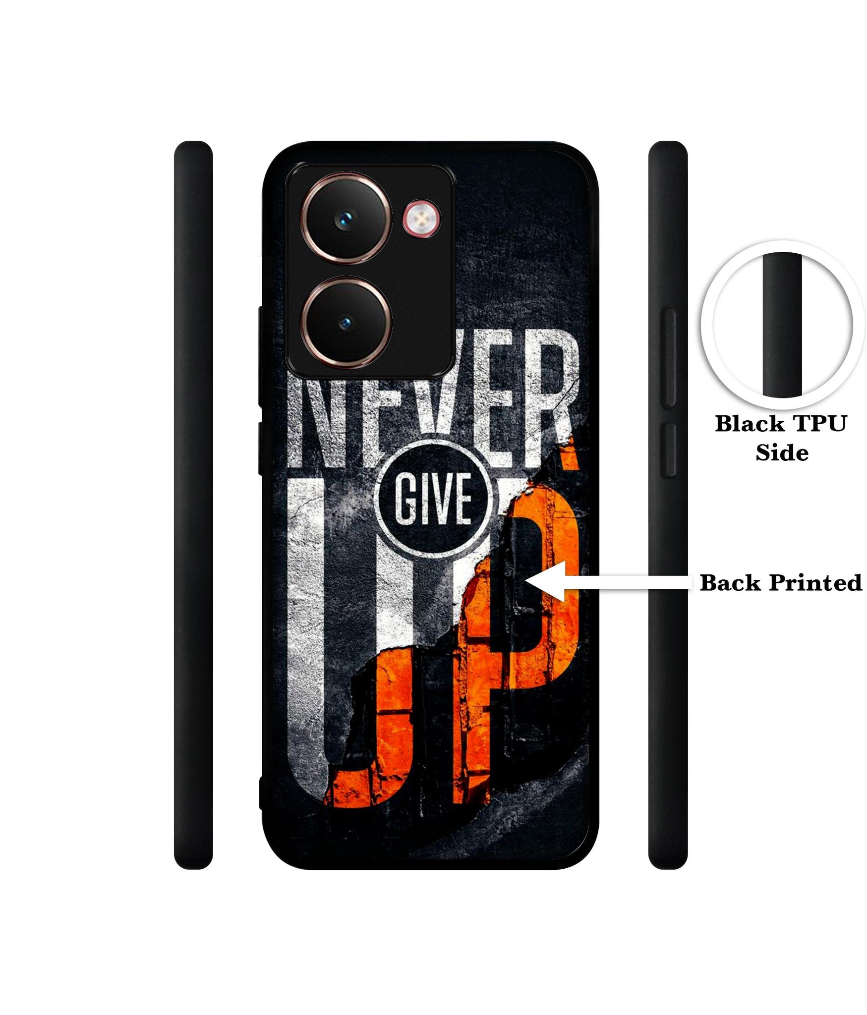 Never Give Up Designer 2D Printed Back Case Cover for Realme P3 Ultra 5G