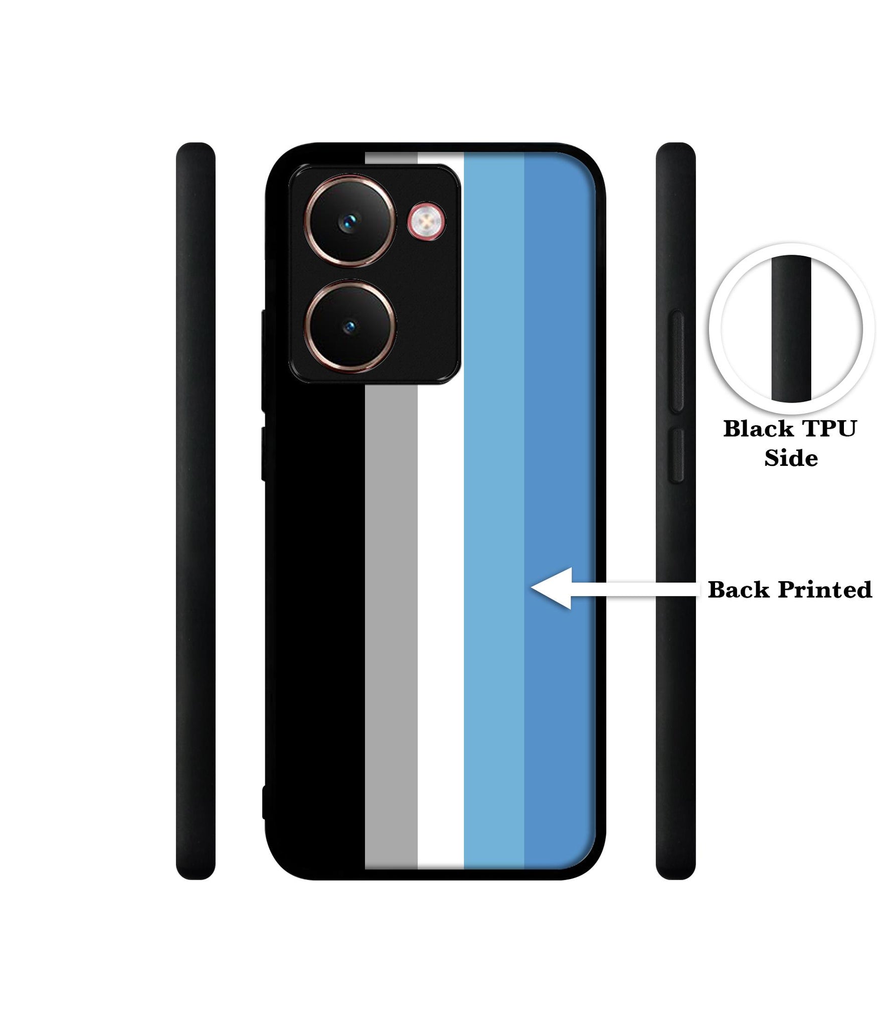 White and Blue Lines Designer 2D Printed Back Case Cover for Realme P3 Ultra 5G