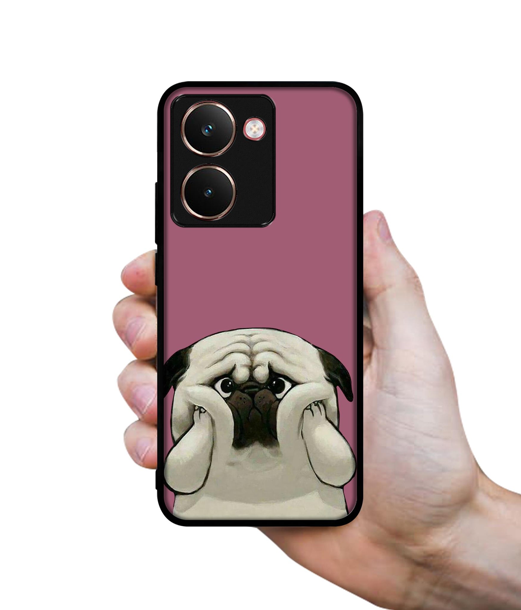 Cute Pug Holding Big Cheeks Designer 2D Printed Back Case Cover for Realme P3 Ultra 5G