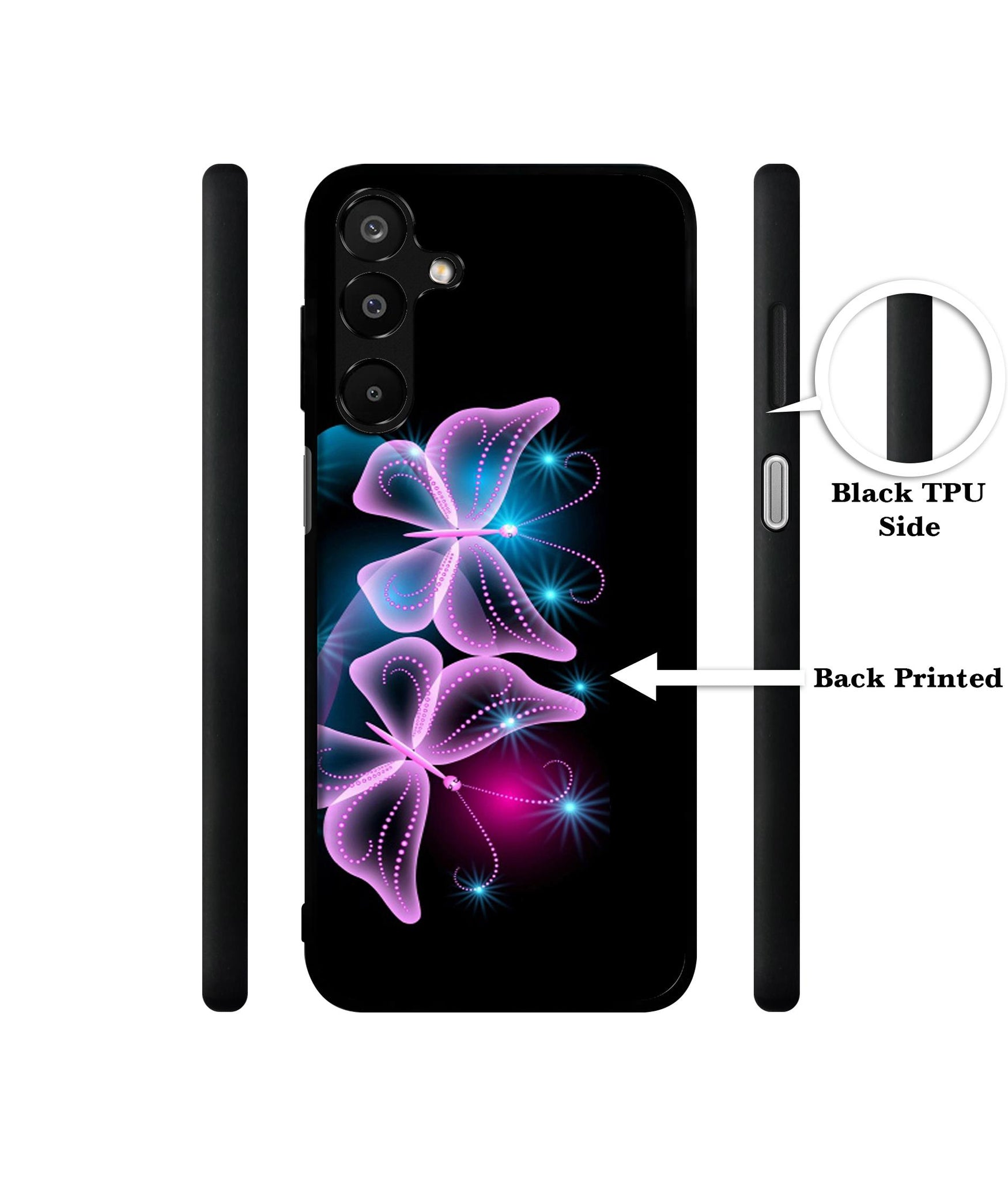 Butterflies Neon Light Designer 2D Printed Back Case Cover for Samsung Galaxy A16 4G / A16 5G