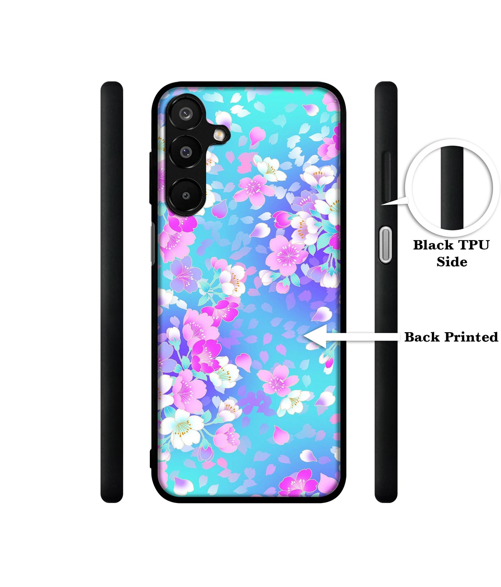 Floral Blue Pattern Designer 2D Printed Back Case Cover for Samsung Galaxy A16 4G / A16 5G
