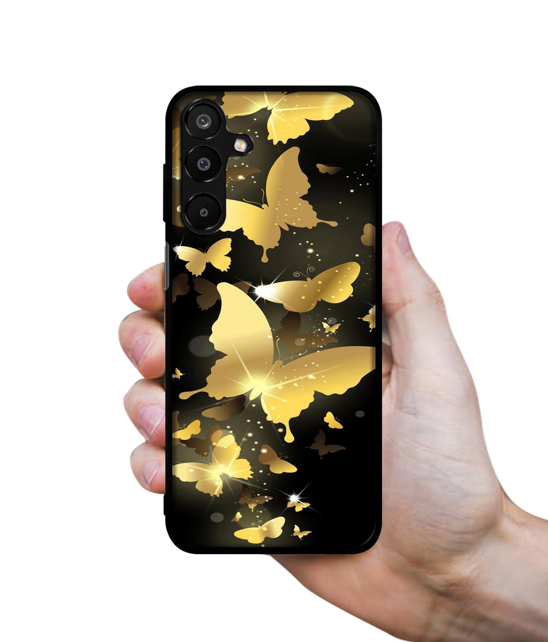 Golden Butterfly Pattern Designer 2D Printed Back Case Cover for Samsung Galaxy A16 4G / A16 5G
