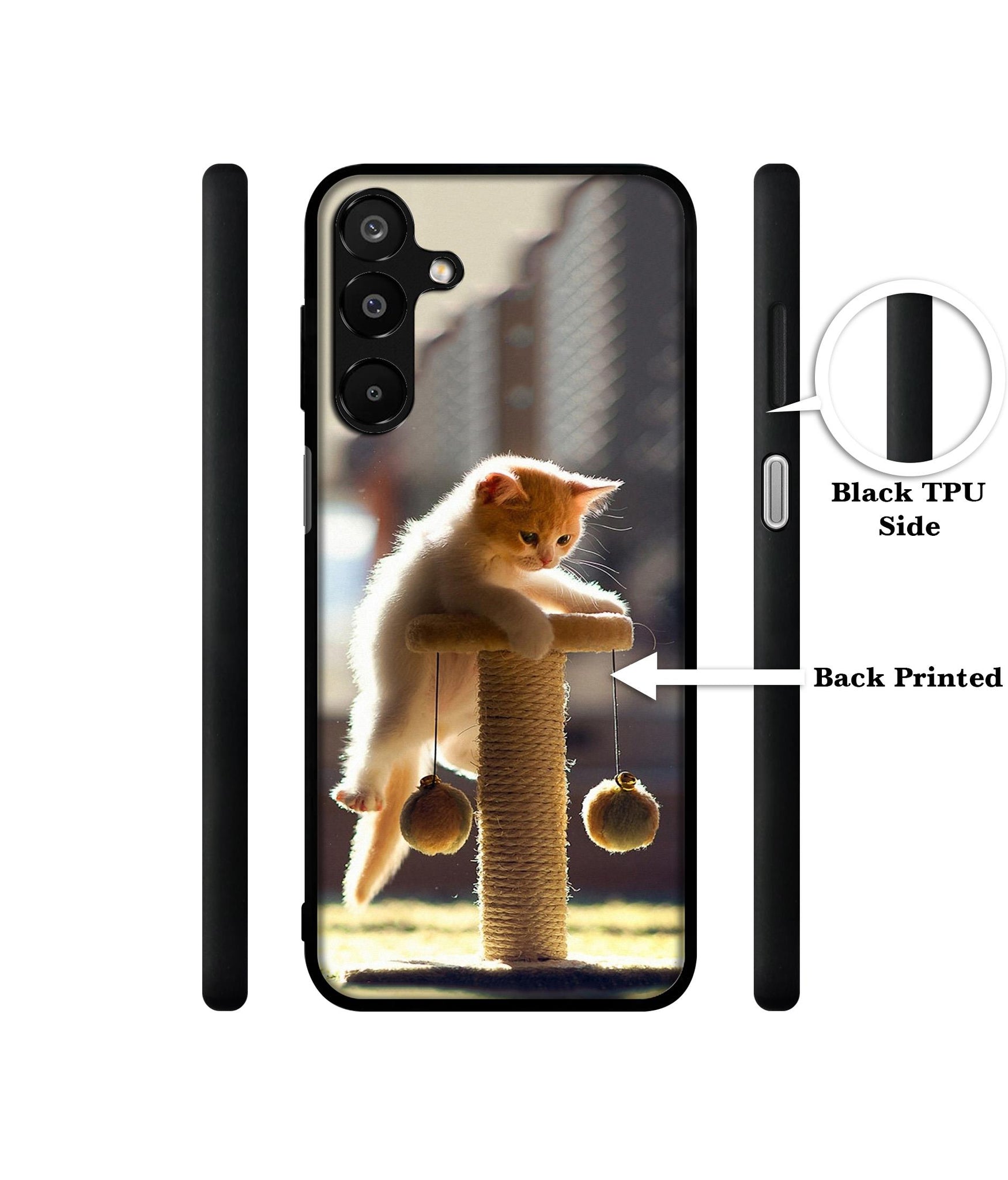 Cat Climbing Designer 2D Printed Back Case Cover for Samsung Galaxy A16 4G / A16 5G