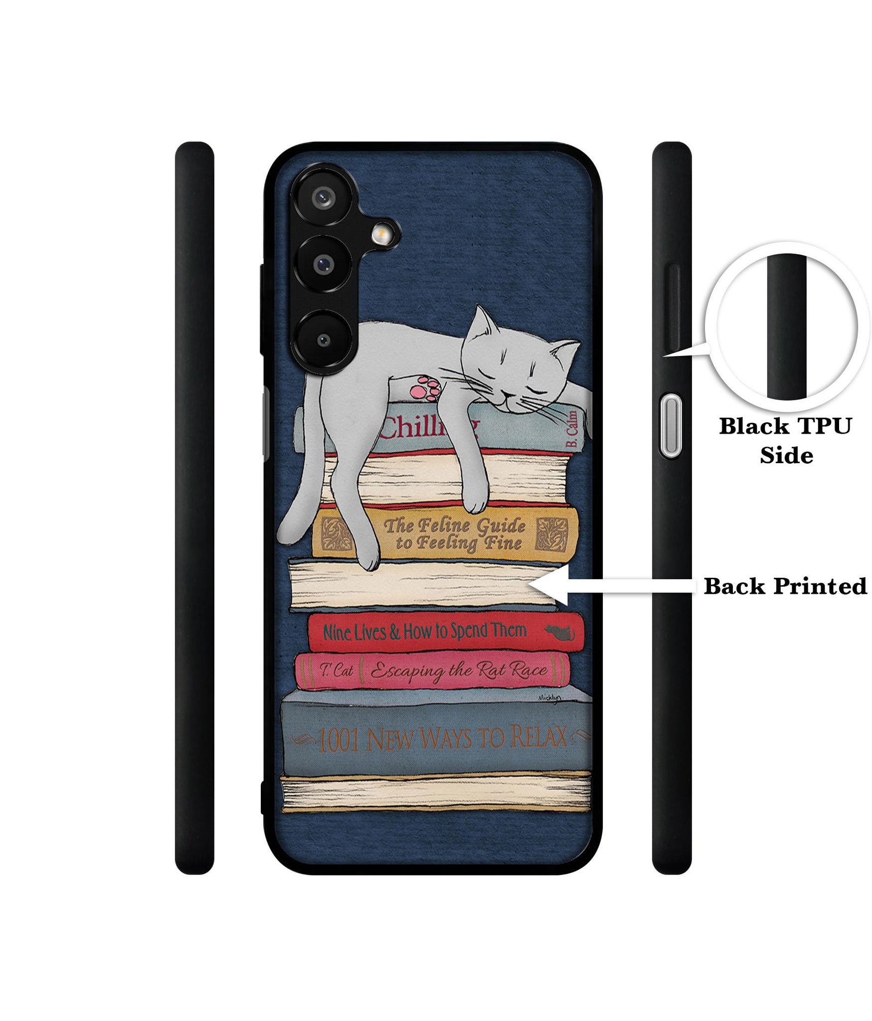 Cat Sleeping On The Books Designer 2D Printed Back Case Cover for Samsung Galaxy A16 4G / A16 5G