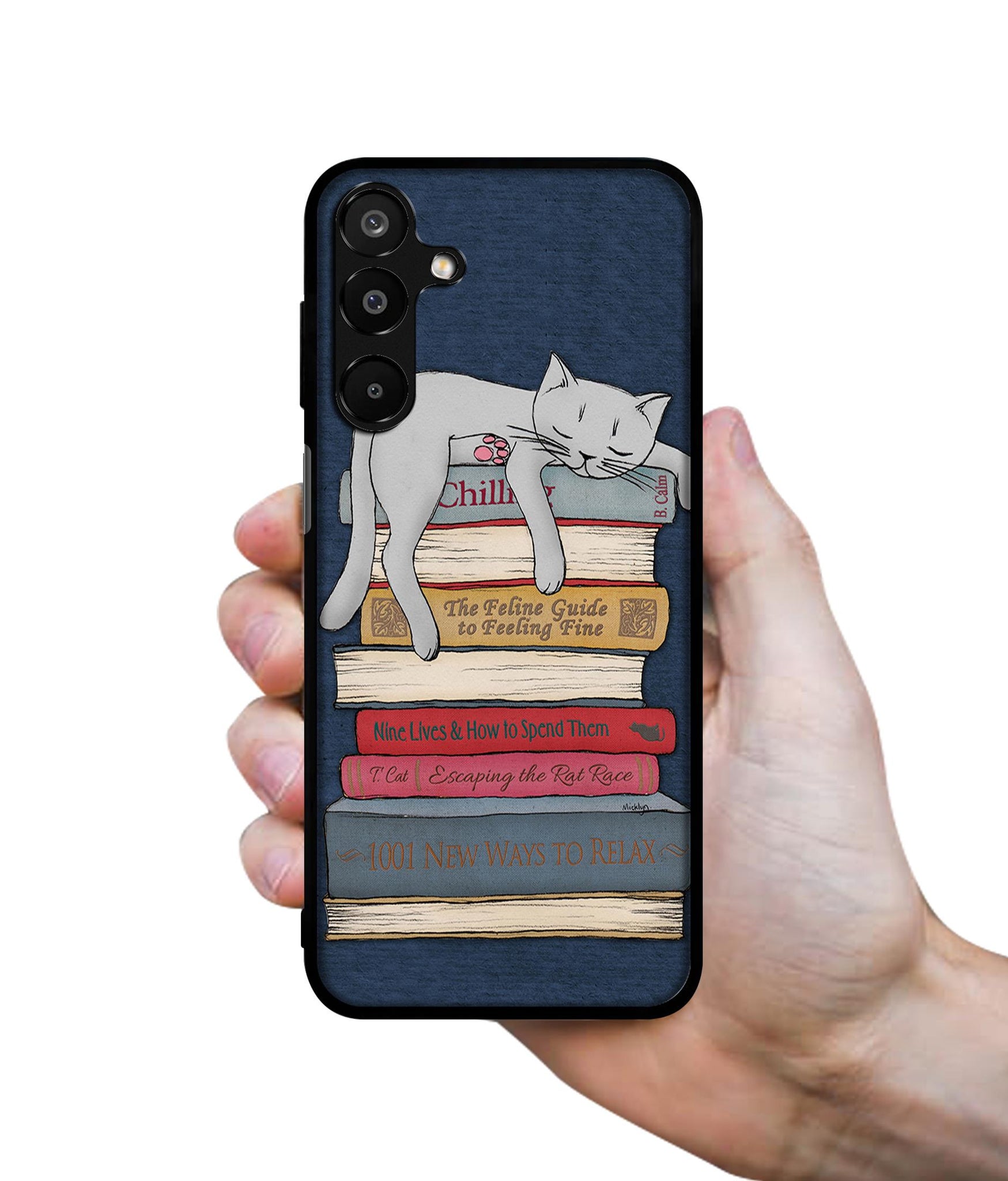 Cat Sleeping On The Books Designer 2D Printed Back Case Cover for Samsung Galaxy A16 4G / A16 5G