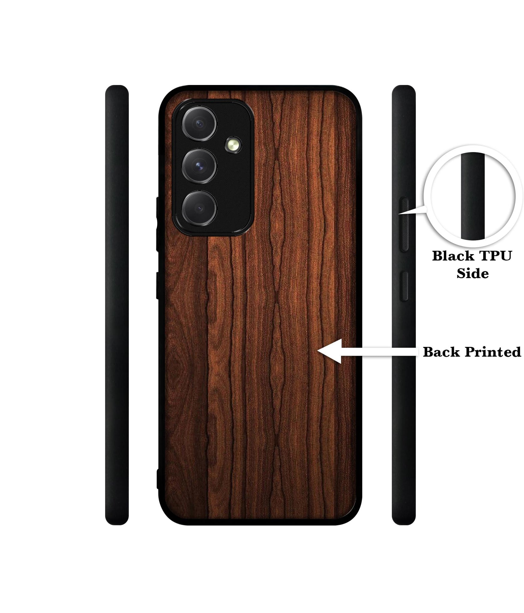Brown Wooden Texture Designer 2D Printed Back Case Cover for Samsung Galaxy A54 5G