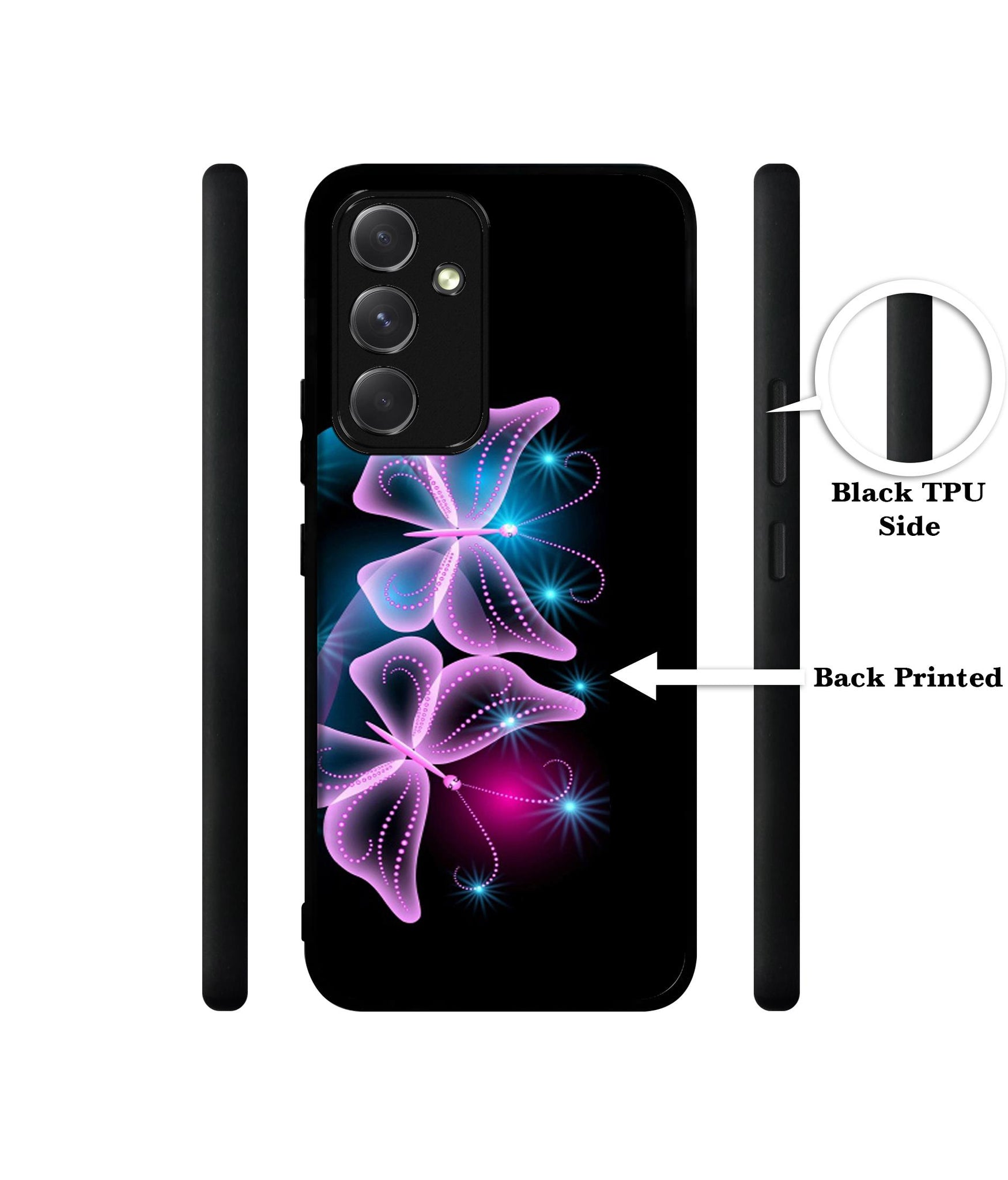 Butterflies Neon Light Designer 2D Printed Back Case Cover for Samsung Galaxy A54 5G