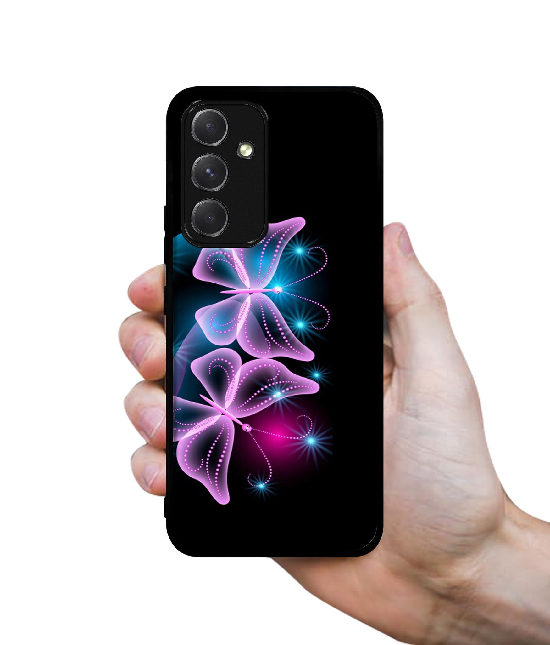 Butterflies Neon Light Designer 2D Printed Back Case Cover for Samsung Galaxy A54 5G