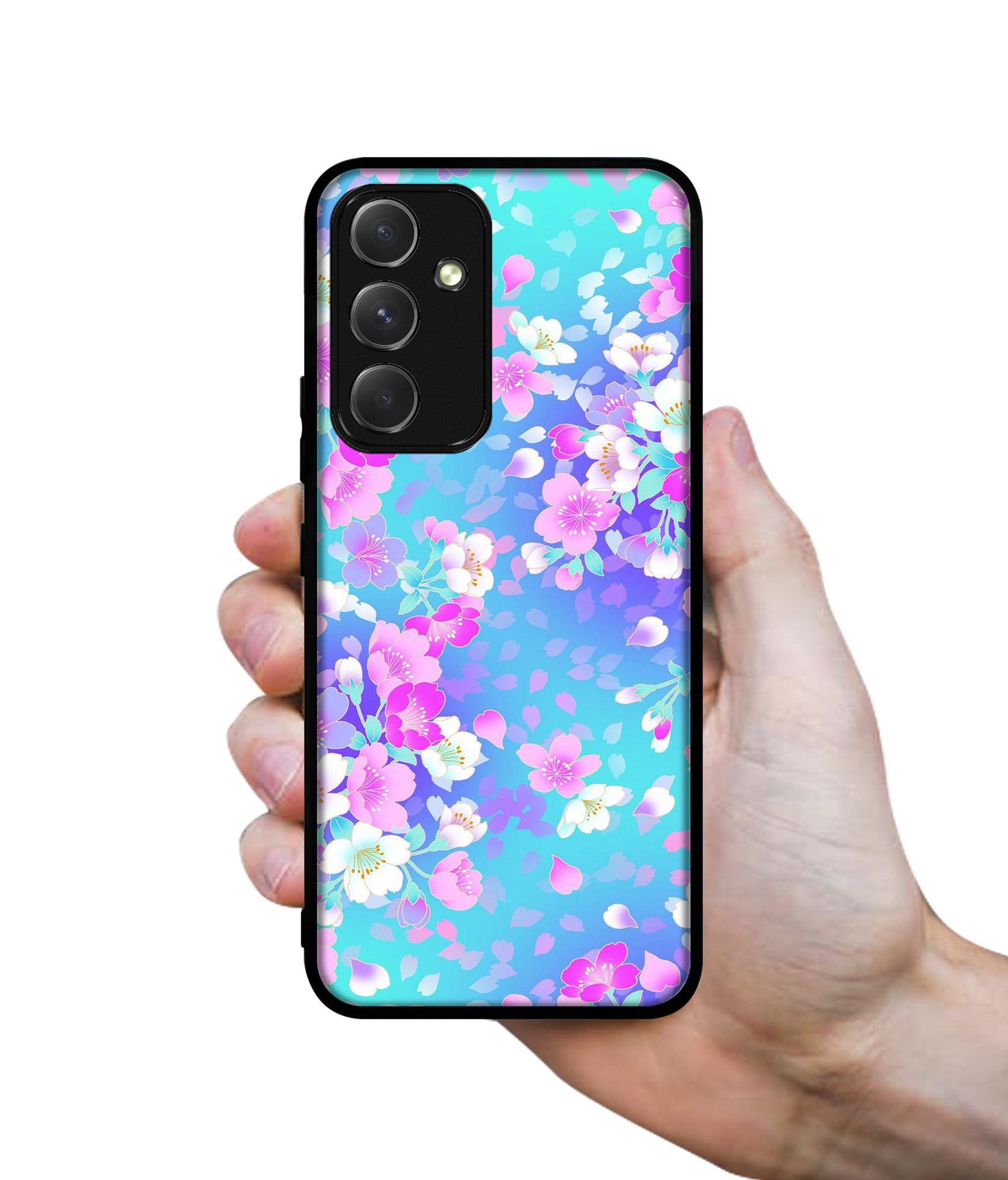 Floral Blue Pattern Designer 2D Printed Back Case Cover for Samsung Galaxy A54 5G
