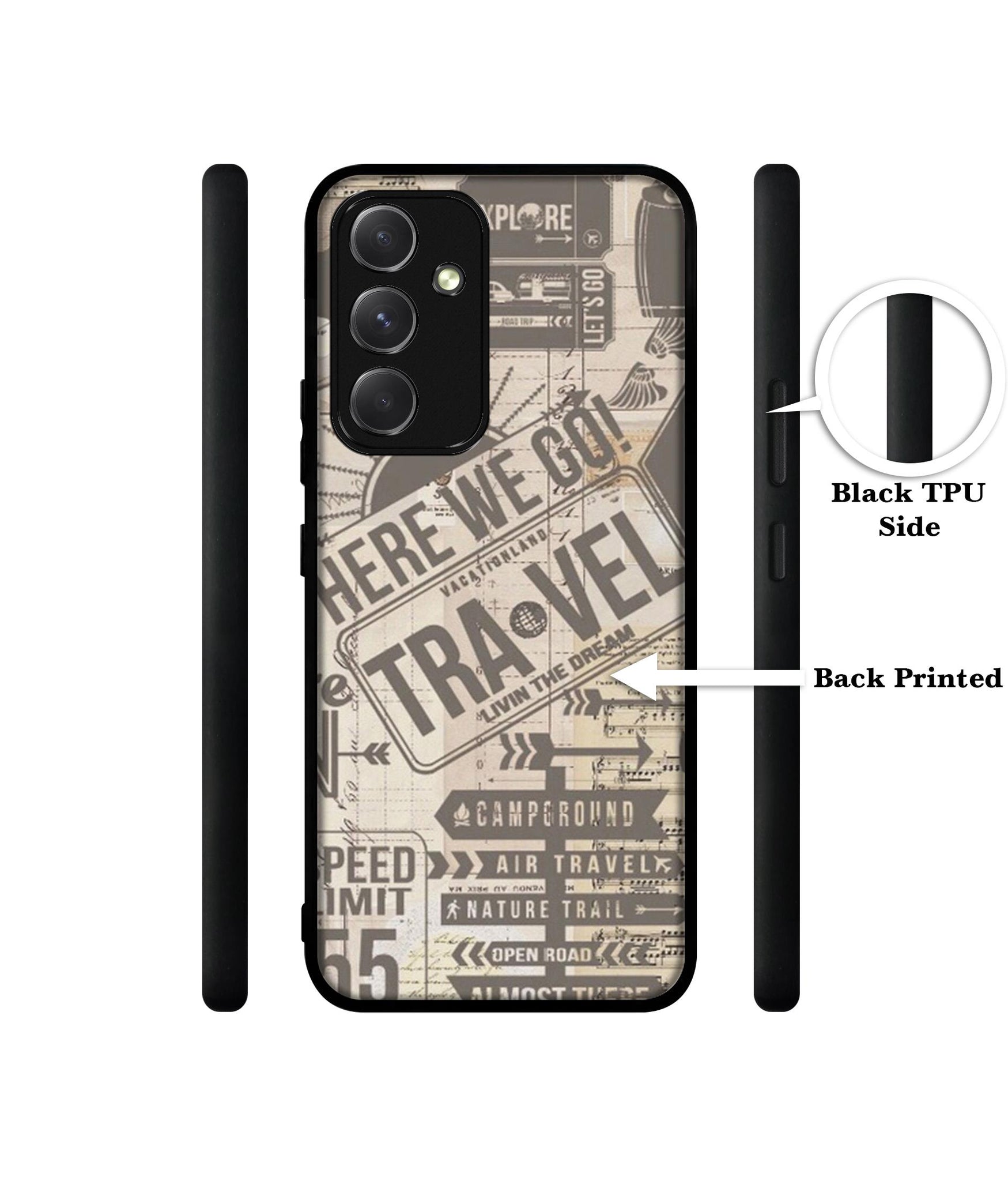 Travel Designer 2D Printed Back Case Cover for Samsung Galaxy A54 5G