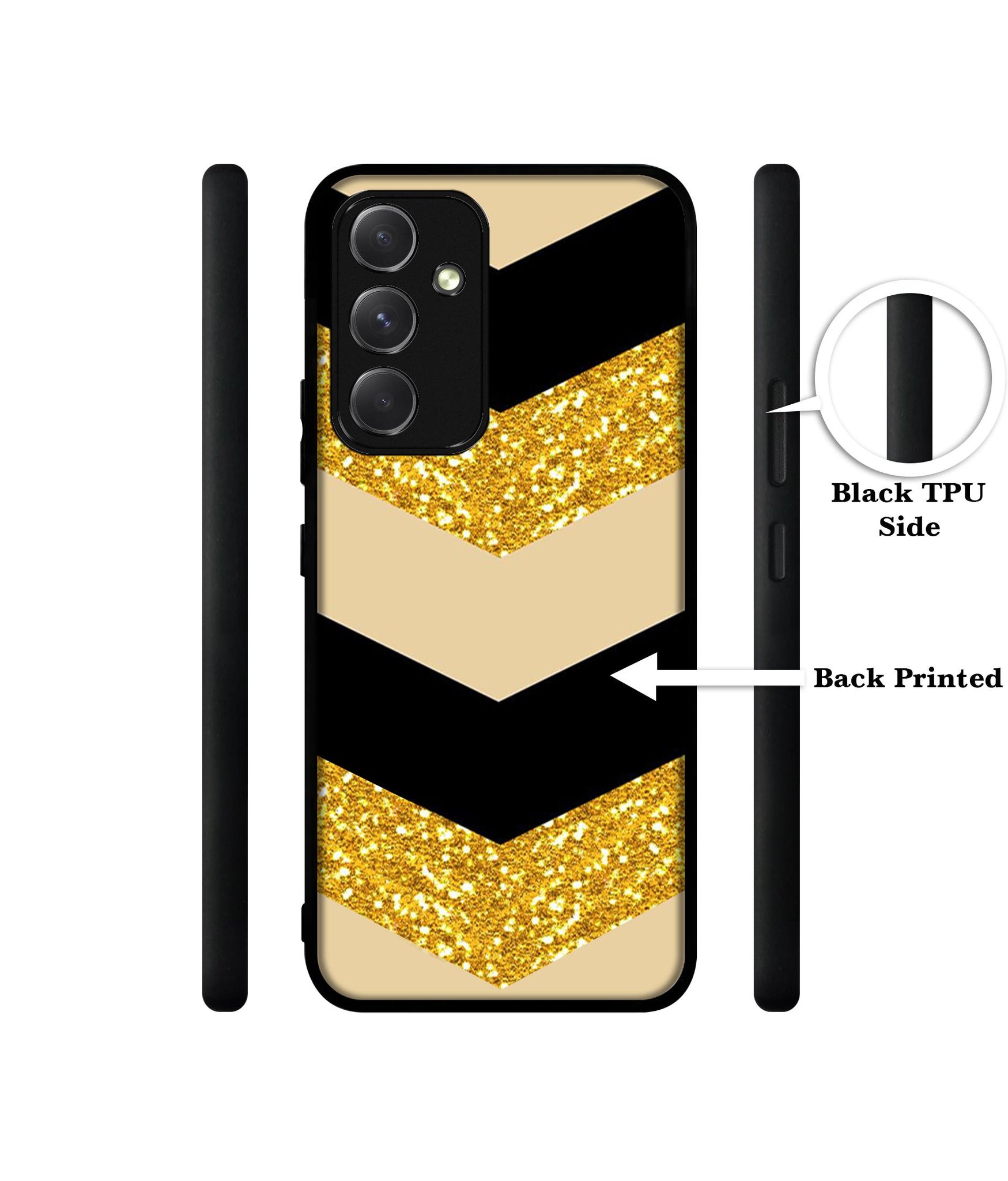 Black & Gold Designer 2D Printed Back Case Cover for Samsung Galaxy A54 5G