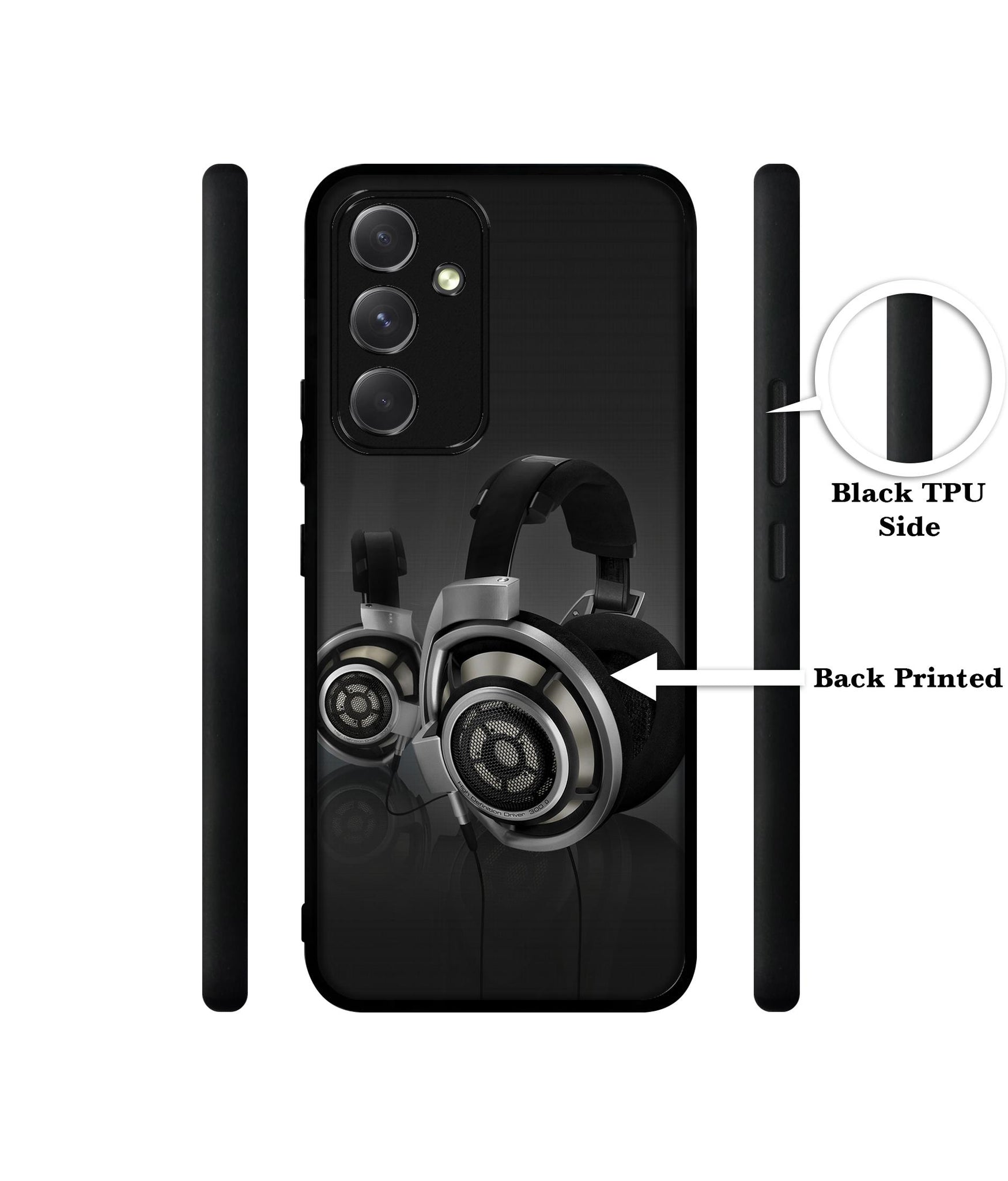 Head Phone Designer 2D Printed Back Case Cover for Samsung Galaxy A54 5G