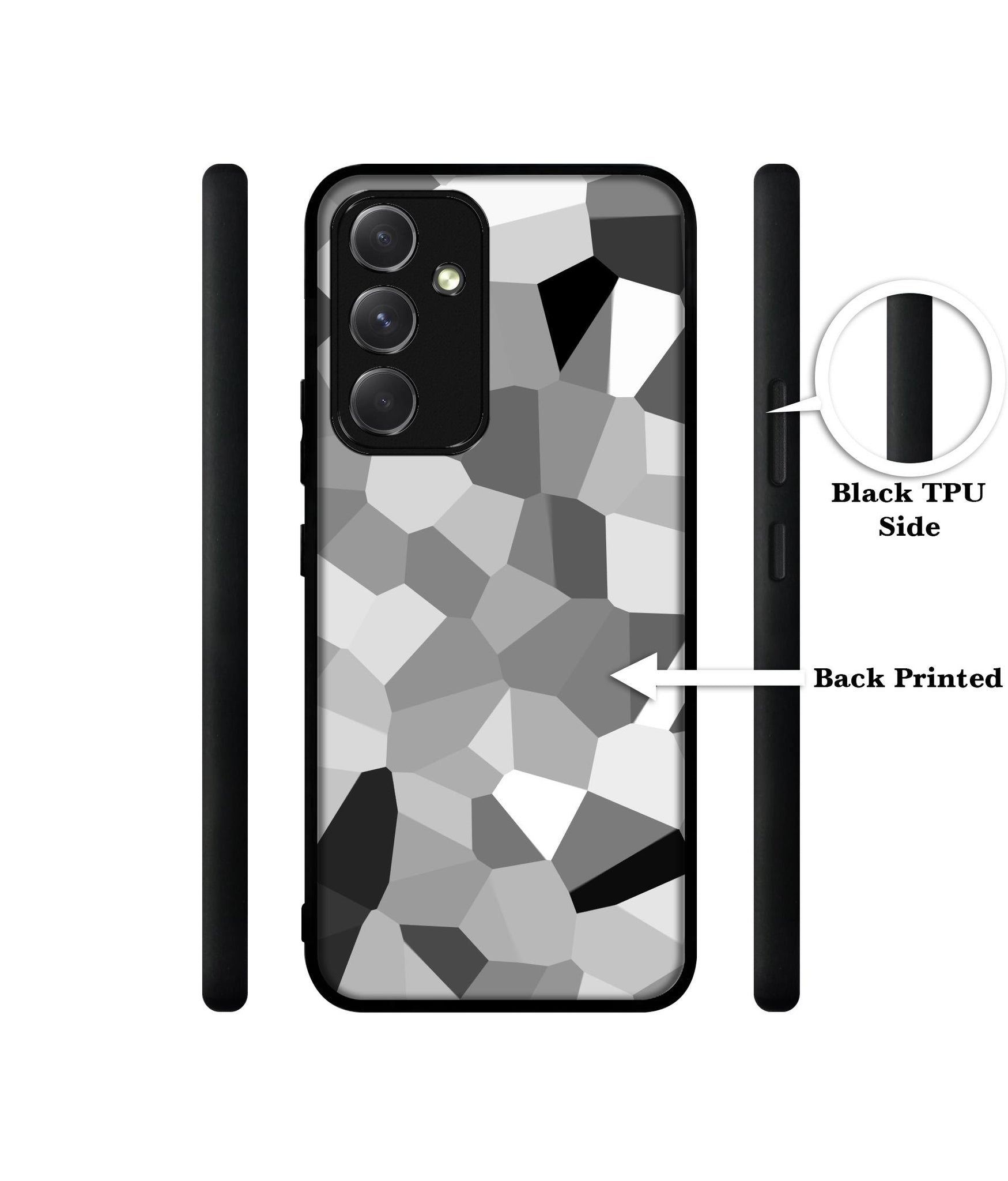 Black & White Mathematical Shape Designer 2D Printed Back Case Cover for Samsung Galaxy A54 5G