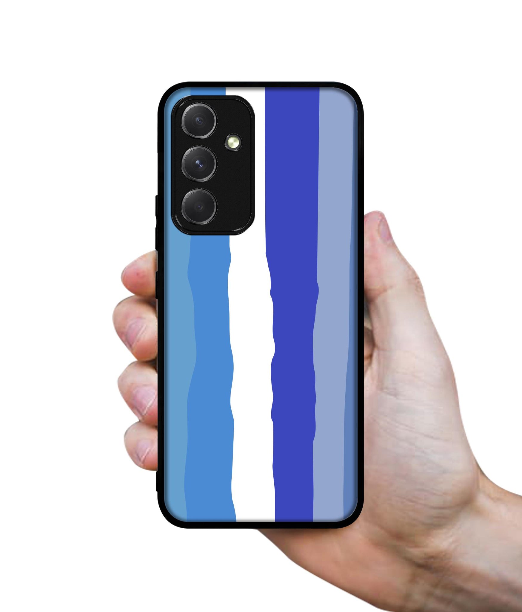 Blue Stripes Rainbow Designer 2D Printed Back Case Cover for Samsung Galaxy A54 5G