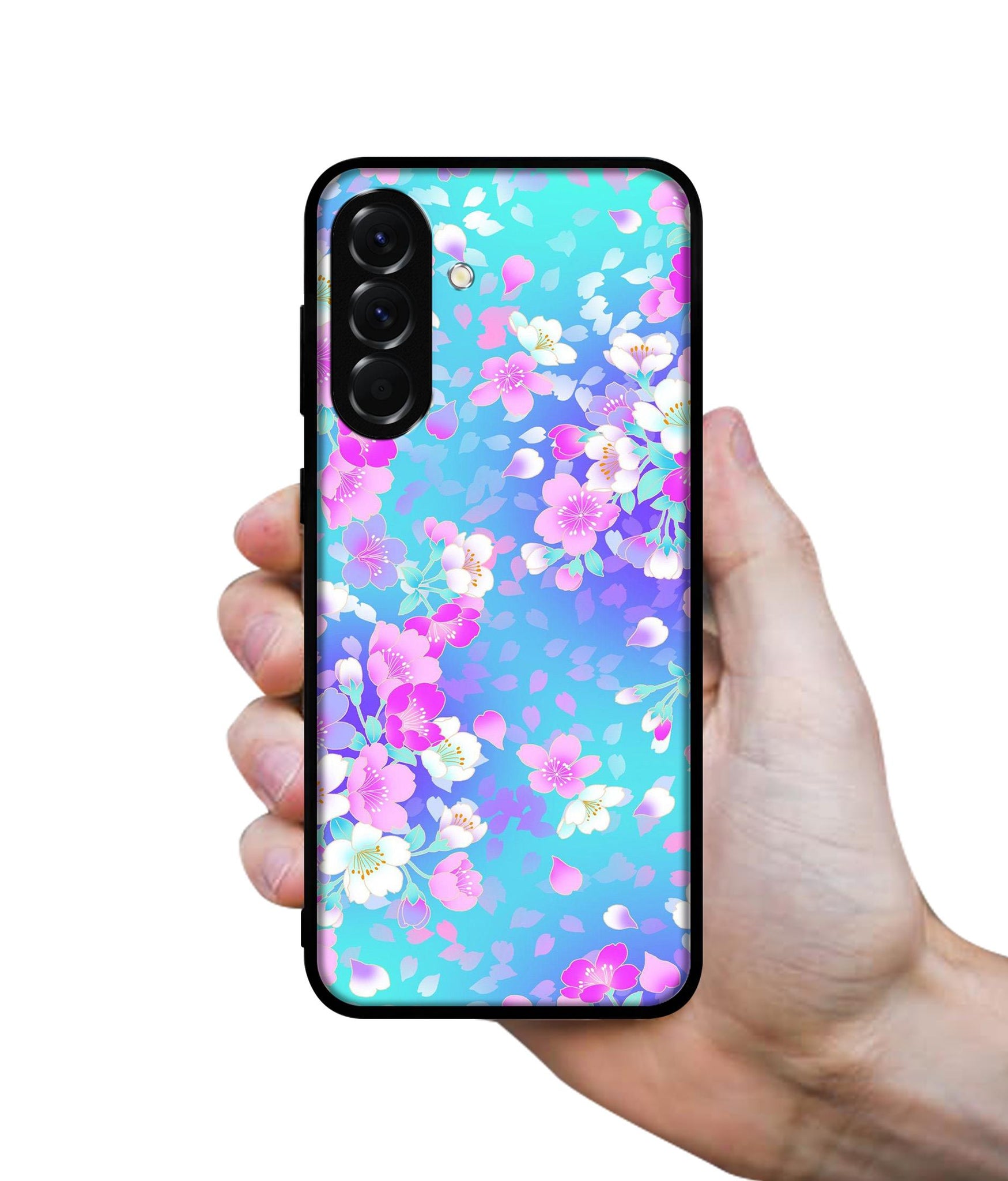 Floral Blue Pattern Designer 2D Printed Back Case Cover for Samsung Galaxy A56 5G