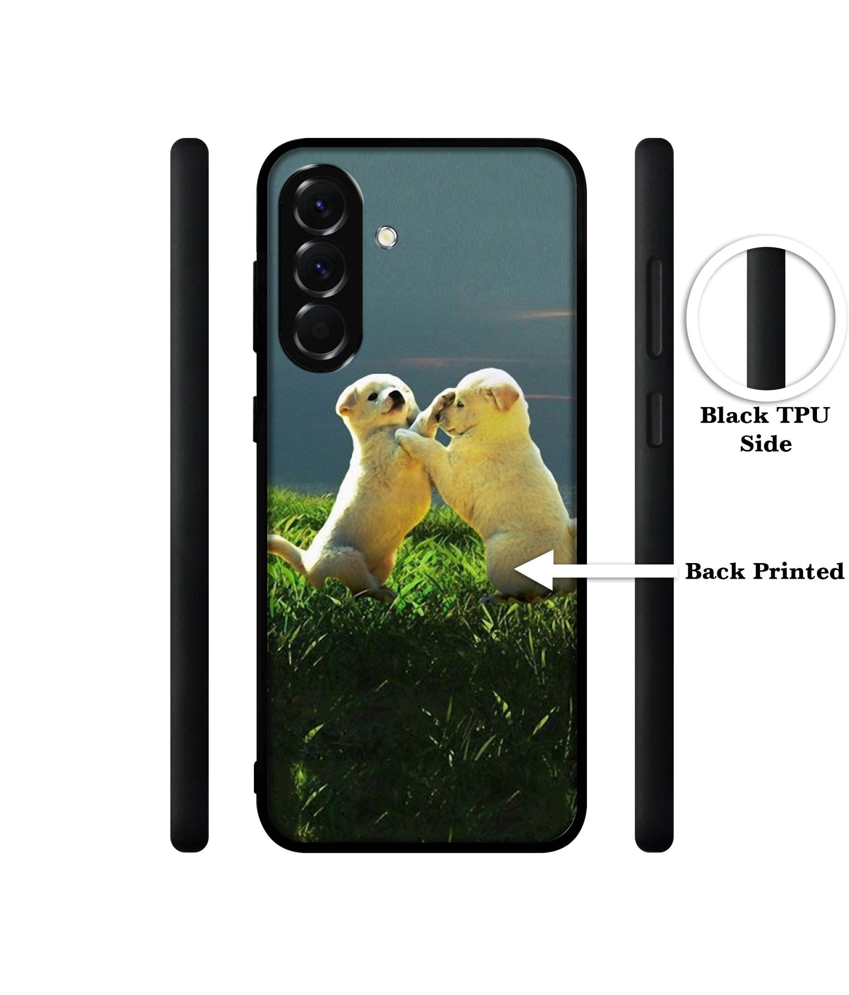 Puppy Couple Sunset Designer 2D Printed Back Case Cover for Samsung Galaxy A56 5G