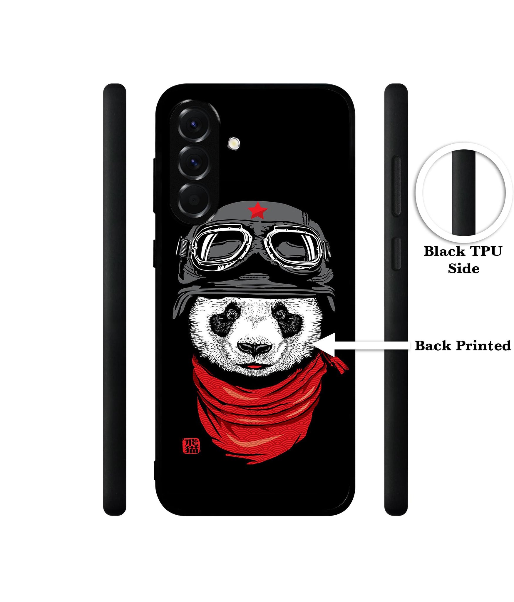 Biker Panda Designer 2D Printed Back Case Cover for Samsung Galaxy A56 5G