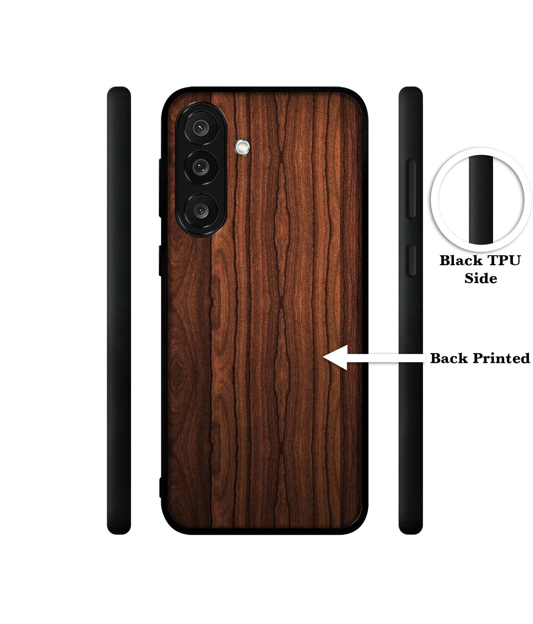 Brown Wooden Texture Designer 2D Printed Back Case Cover for Samsung Galaxy M56 5G / F56 5G