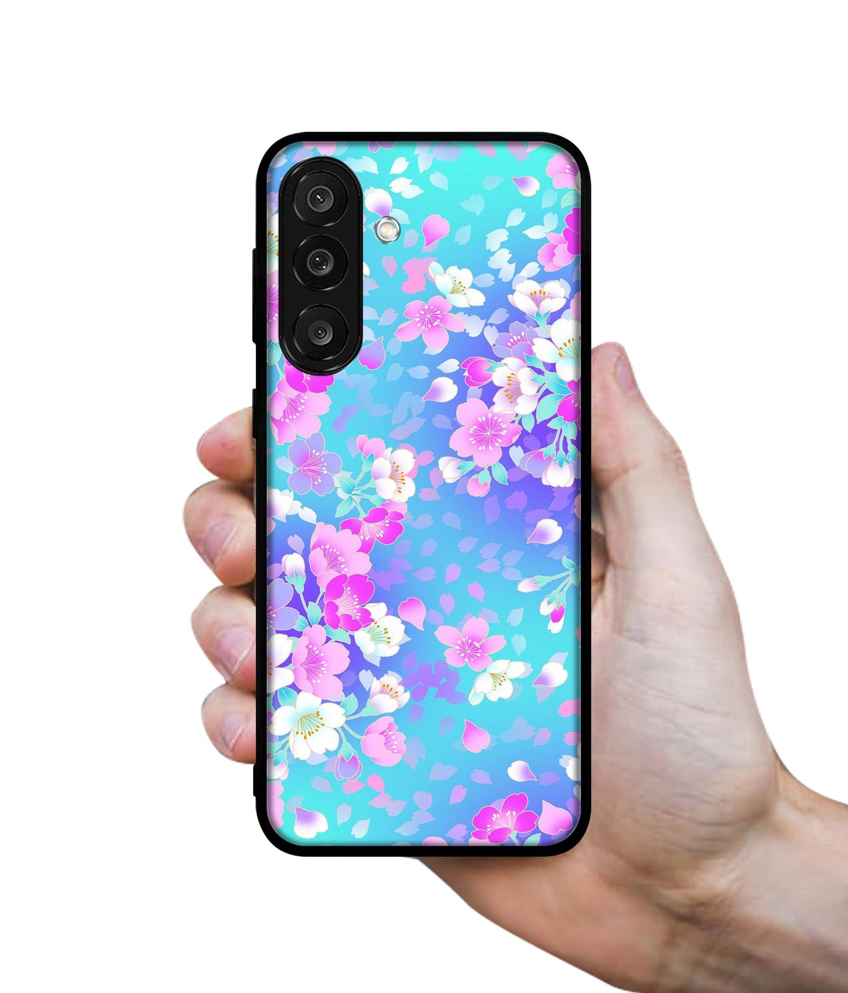 Floral Blue Pattern Designer 2D Printed Back Case Cover for Samsung Galaxy M56 5G / F56 5G
