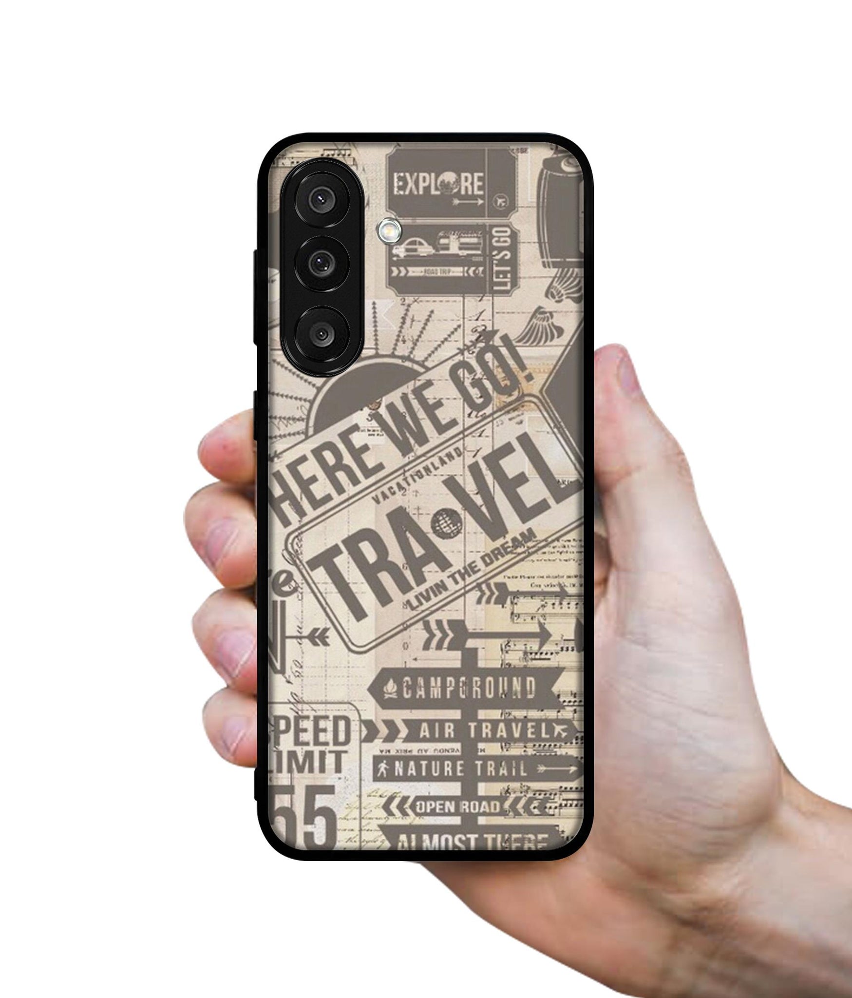 Travel Designer 2D Printed Back Case Cover for Samsung Galaxy M56 5G / F56 5G
