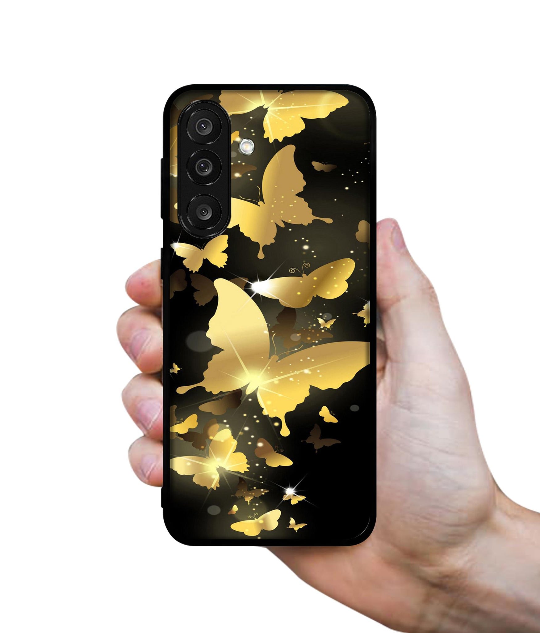 Golden Butterfly Pattern Designer 2D Printed Back Case Cover for Samsung Galaxy M56 5G / F56 5G